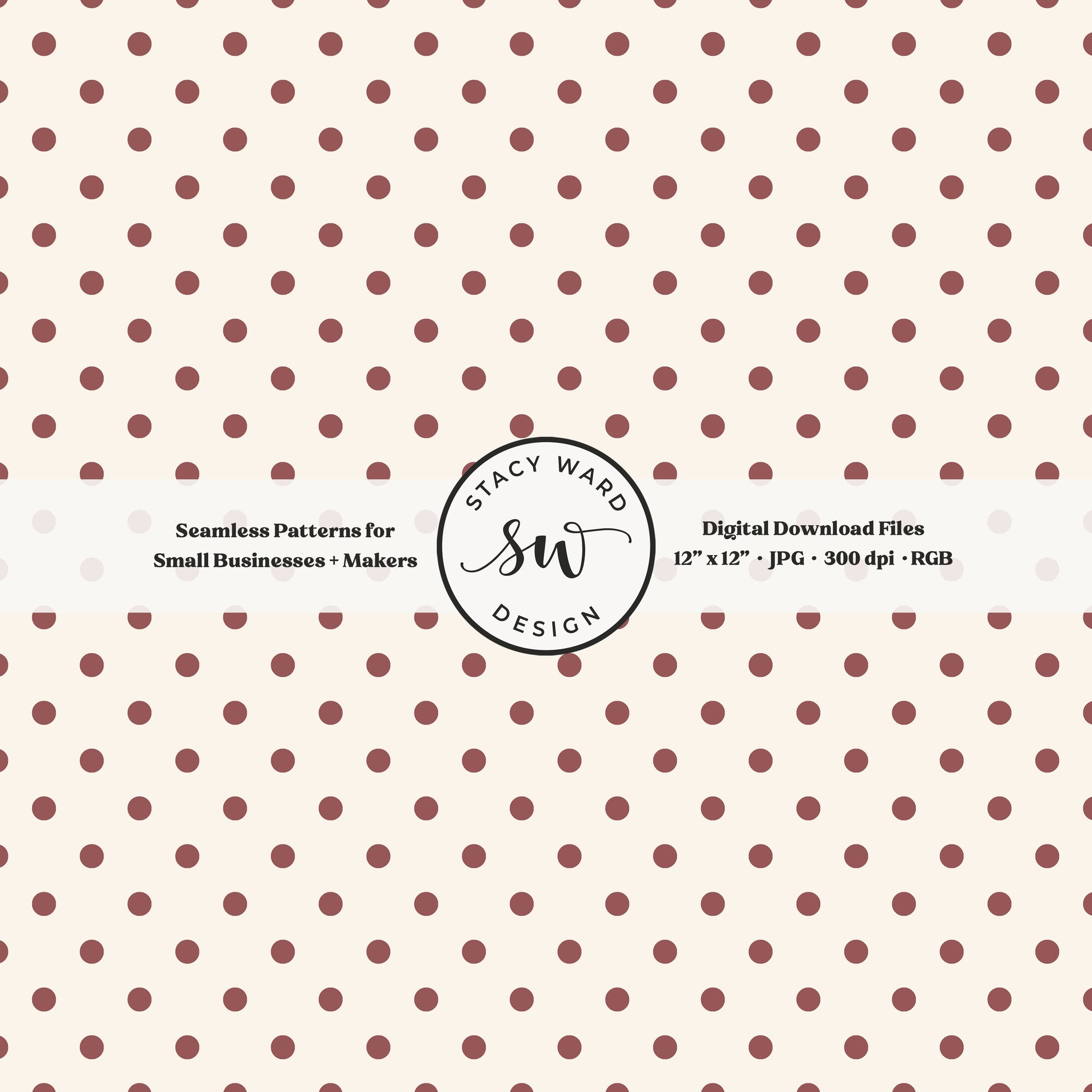 1/4" small dots seamless pattern in burgundy on cream tiny polka dots coordinate print