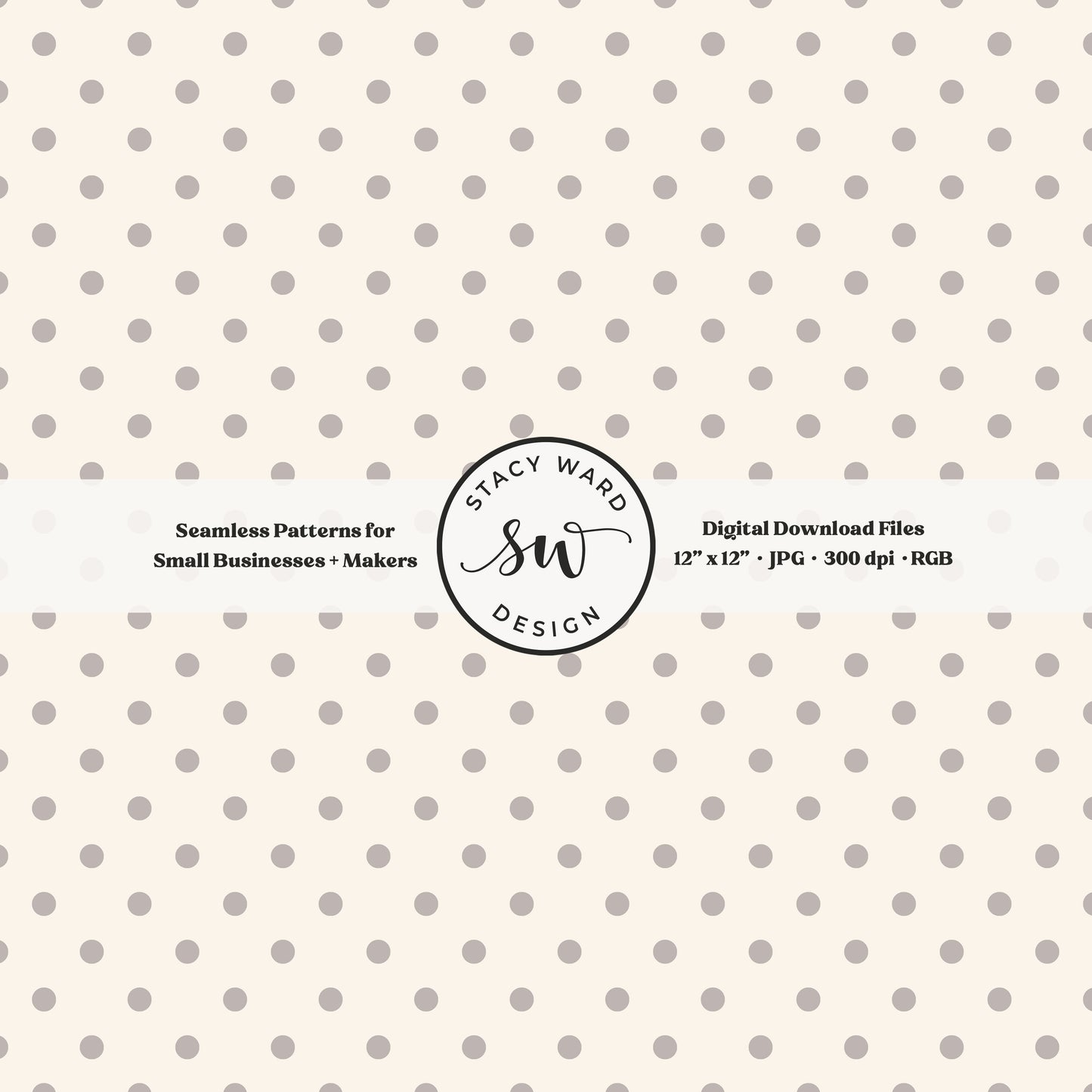 1/4" small dots seamless pattern in grayish brown on cream tiny polka dots coordinate print
