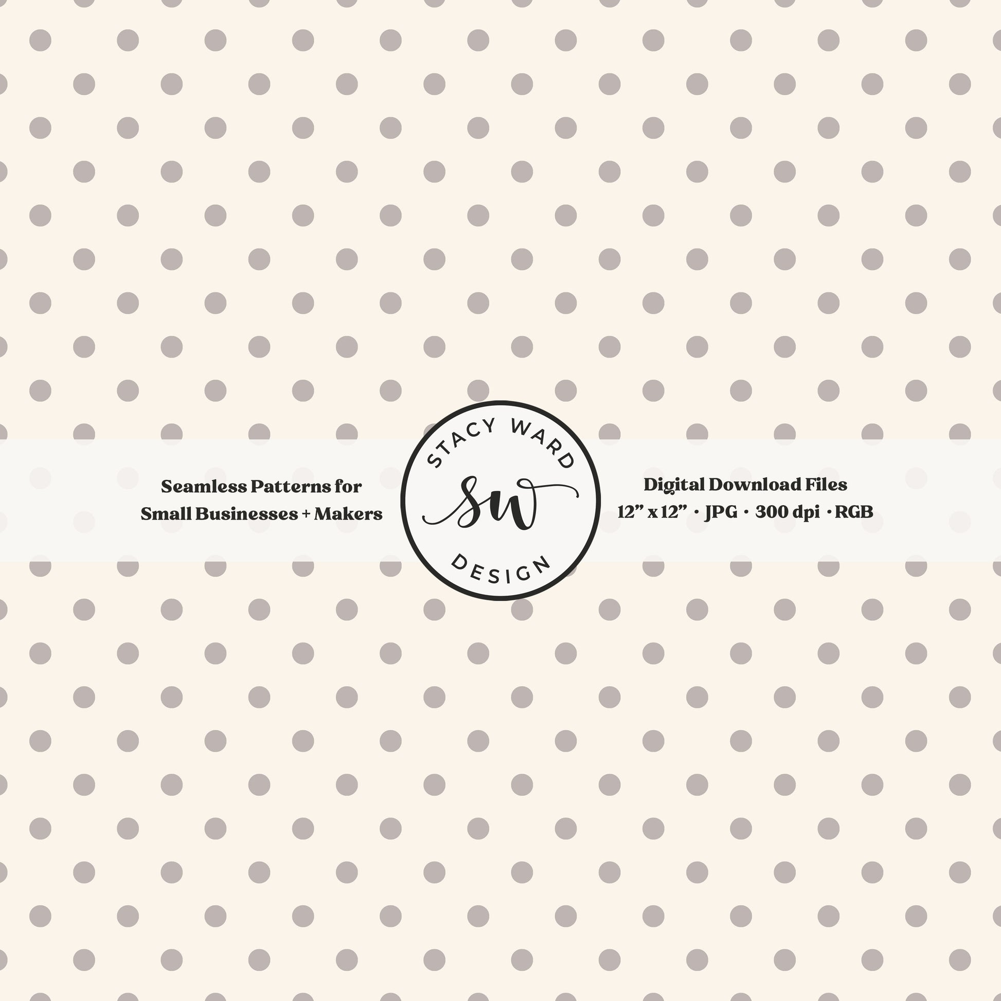 1/4" small dots seamless pattern in grayish brown on cream tiny polka dots coordinate print
