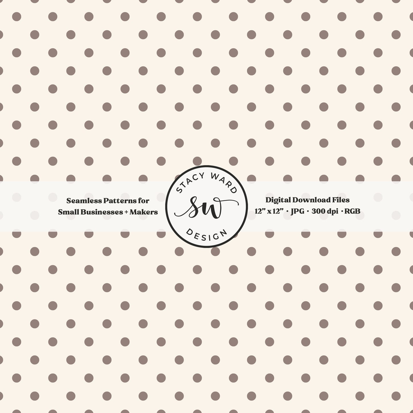 1/4" small dots seamless pattern in taupe beige on cream tiny polka dots coordinate print