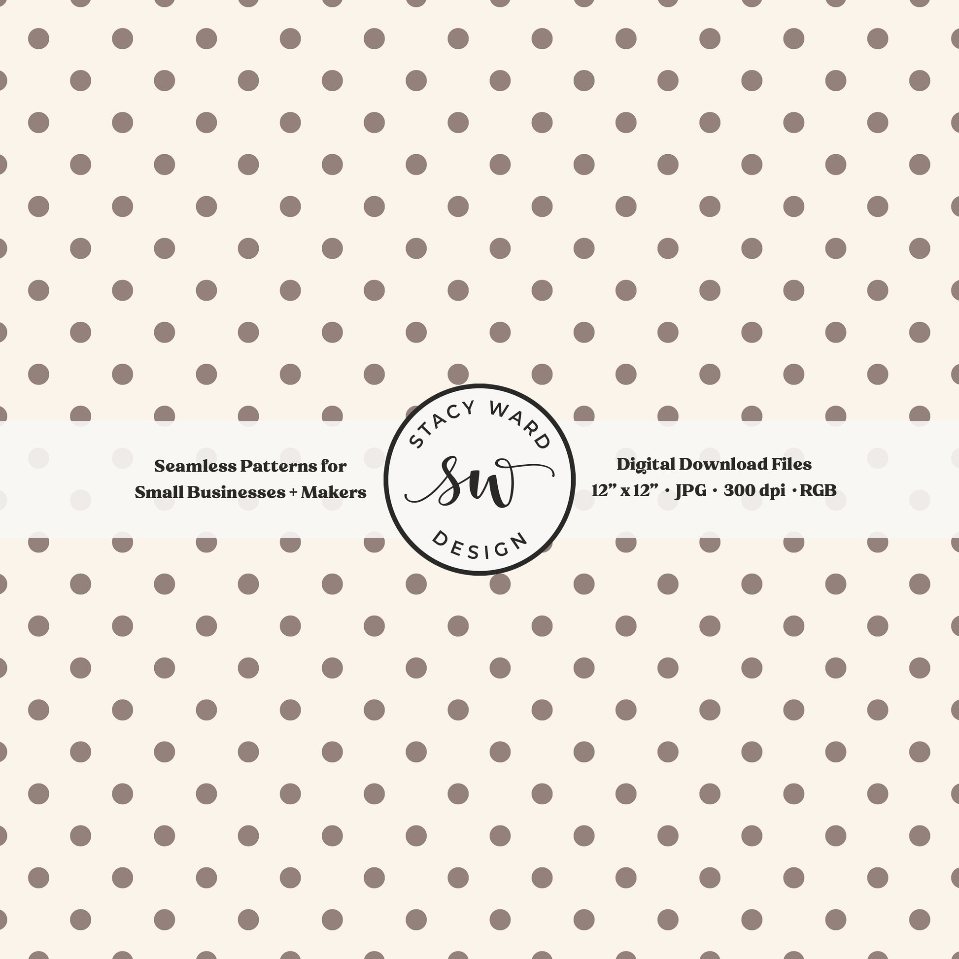 1/4" small dots seamless pattern in taupe beige on cream tiny polka dots coordinate print