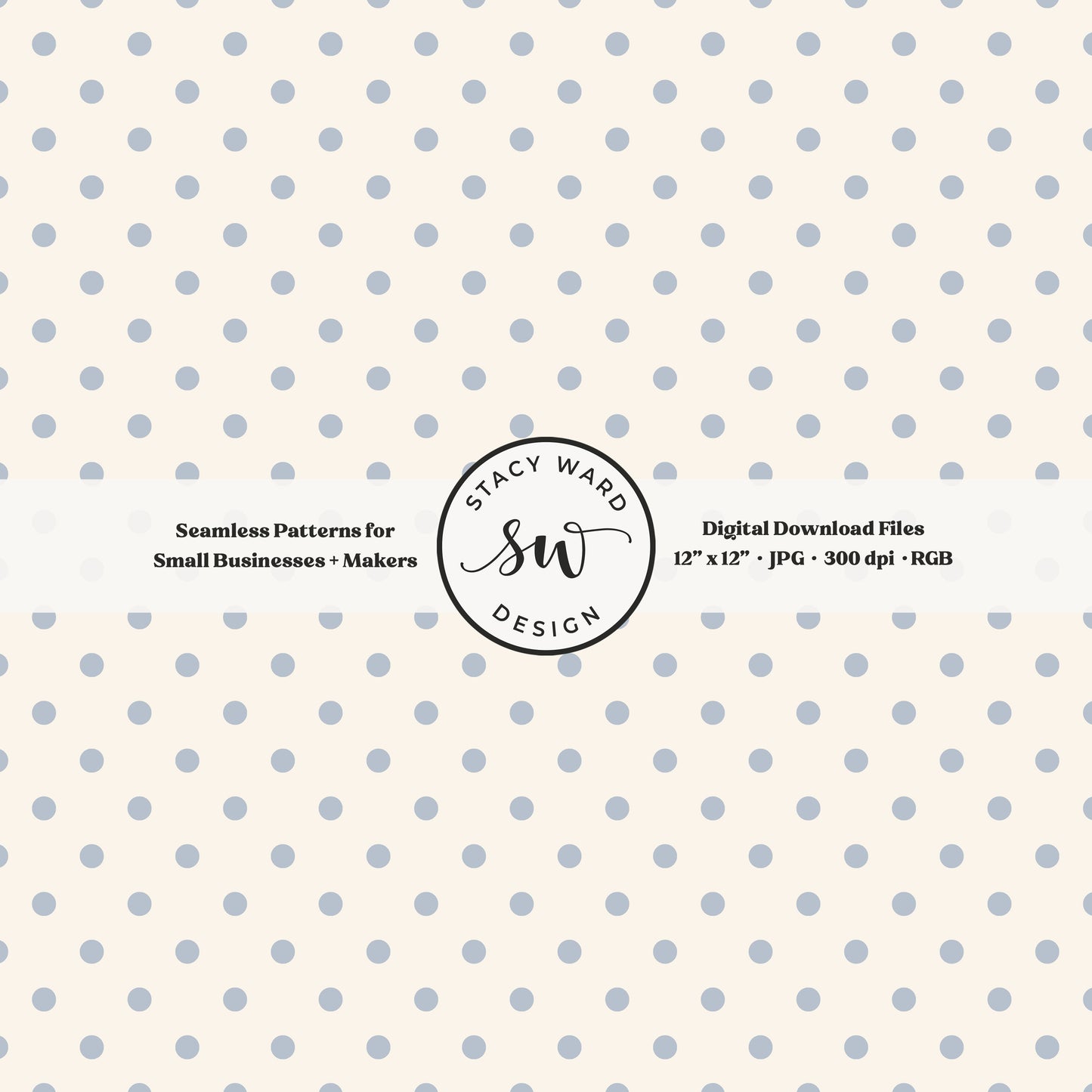 1/4" small dots seamless pattern in soft blue on cream tiny polka dots coordinate print