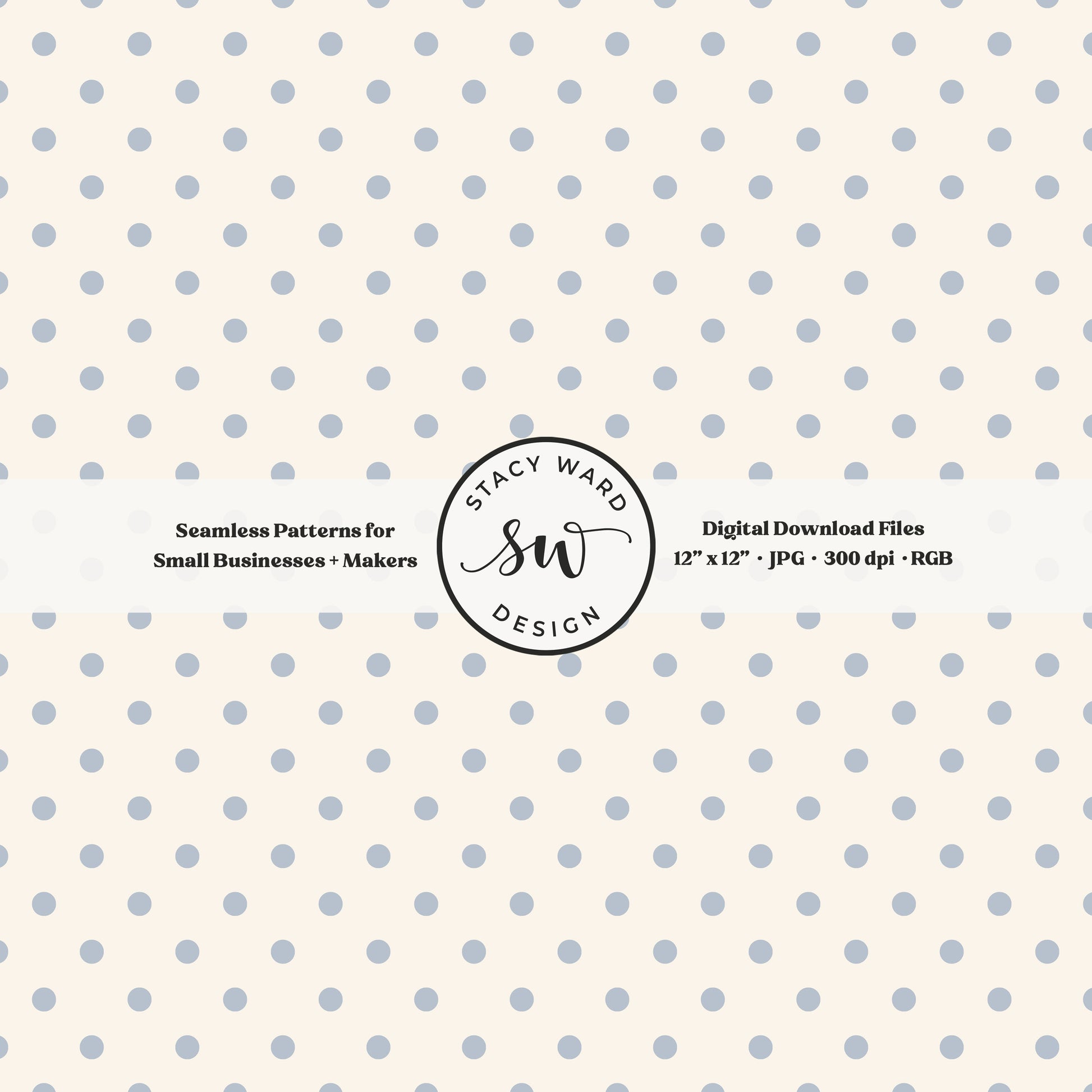 1/4" small dots seamless pattern in soft blue on cream tiny polka dots coordinate print