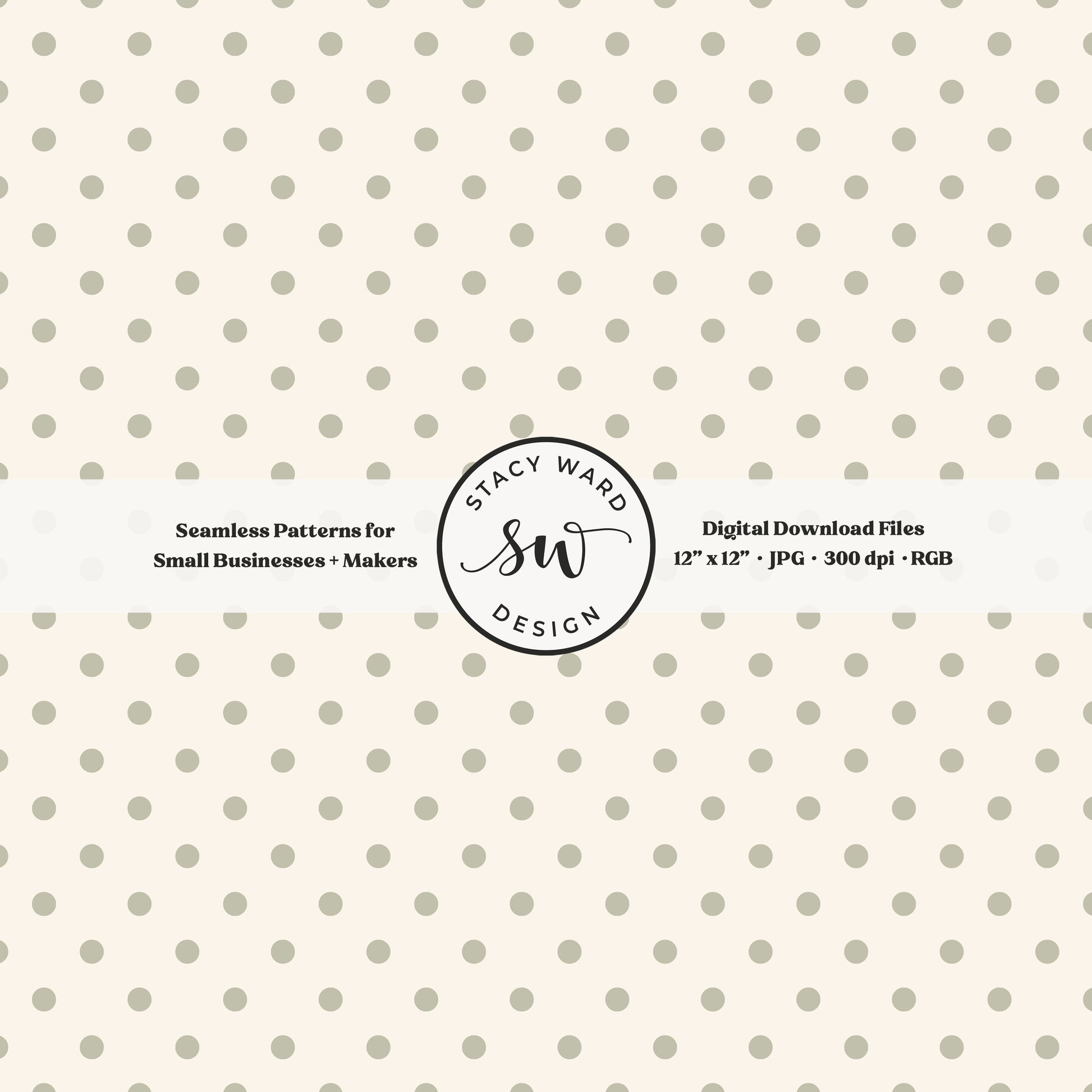 1/4" small dots seamless pattern in dusty sage on cream tiny polka dots coordinate print