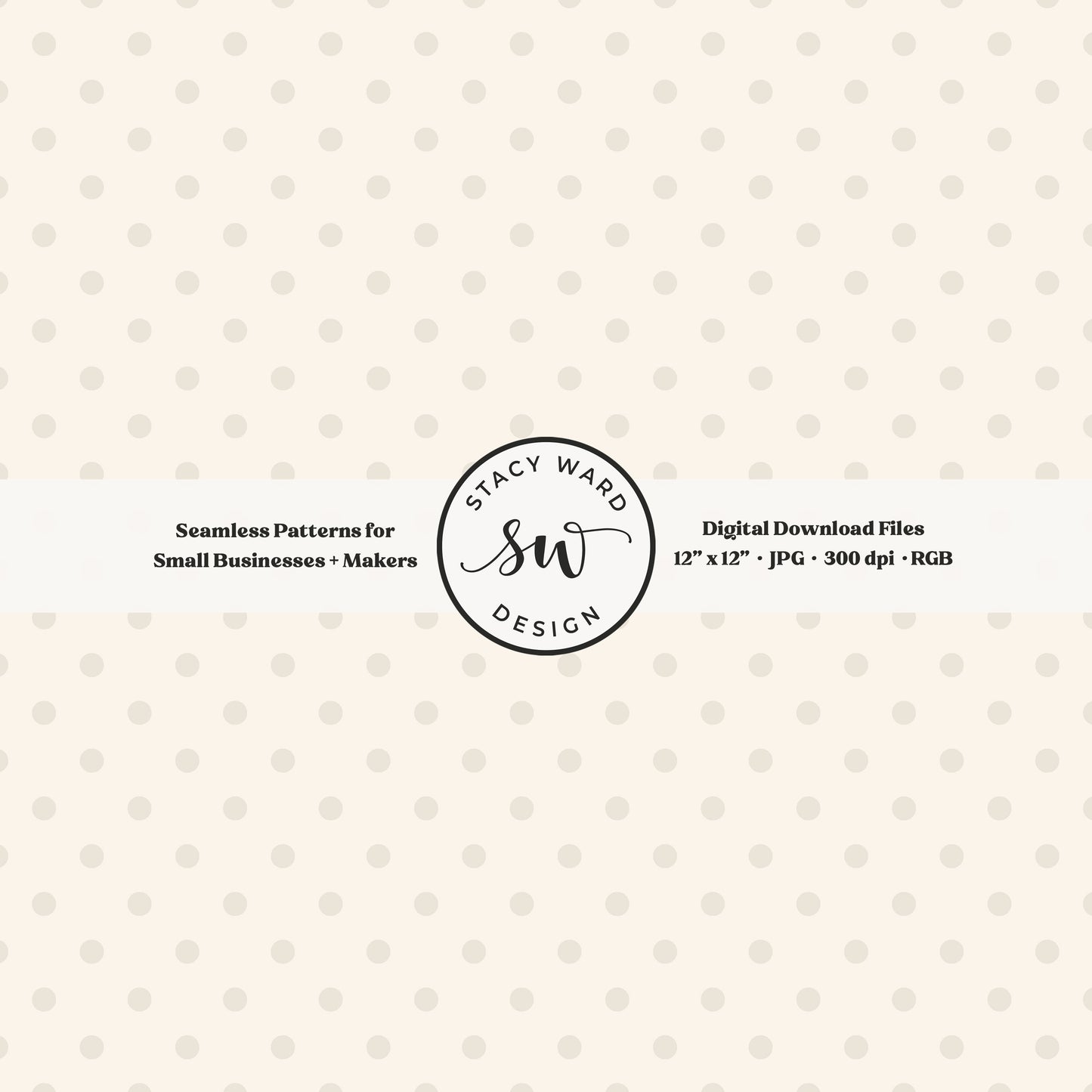 1/4" small dots seamless pattern in warm white on cream tiny polka dots coordinate print