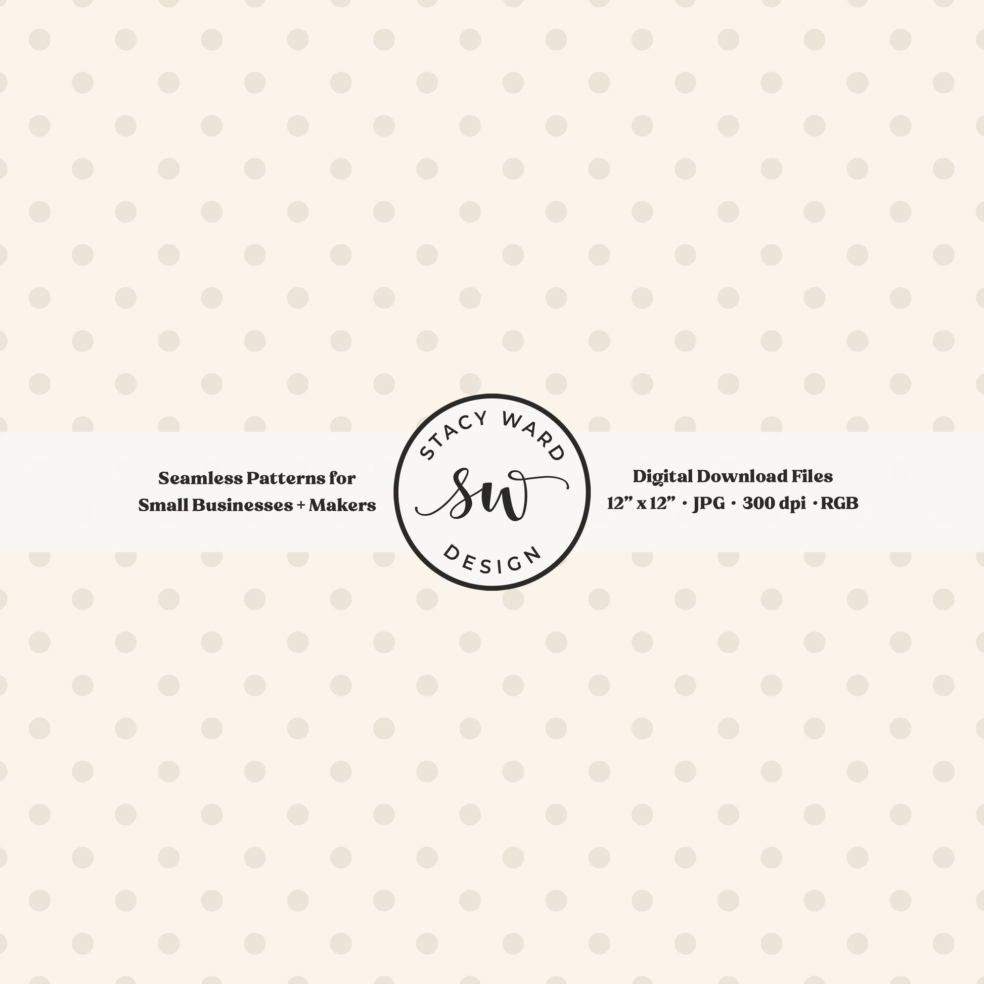 1/4" small dots seamless pattern in warm white on cream tiny polka dots coordinate print