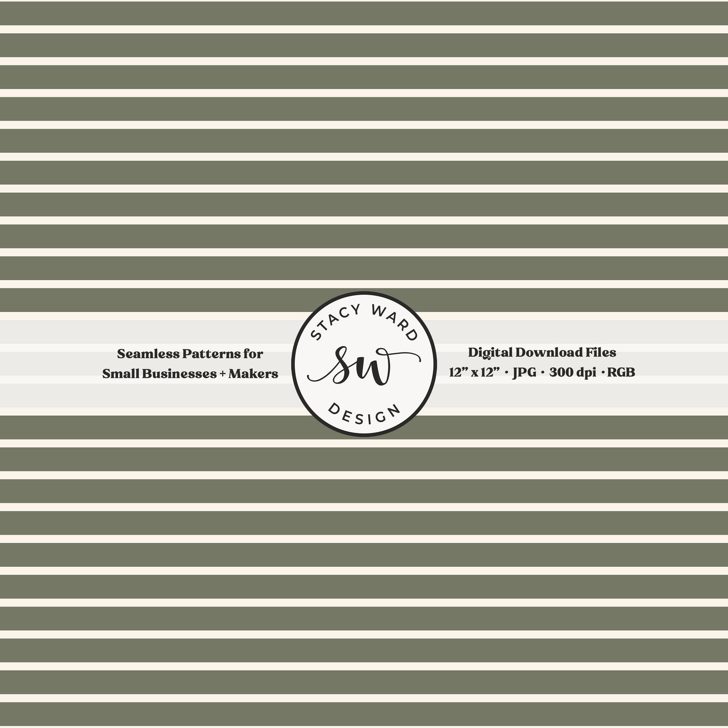 one eighth inch pinstripe seamless pattern in cream on olive green thin line quilting blender stripes