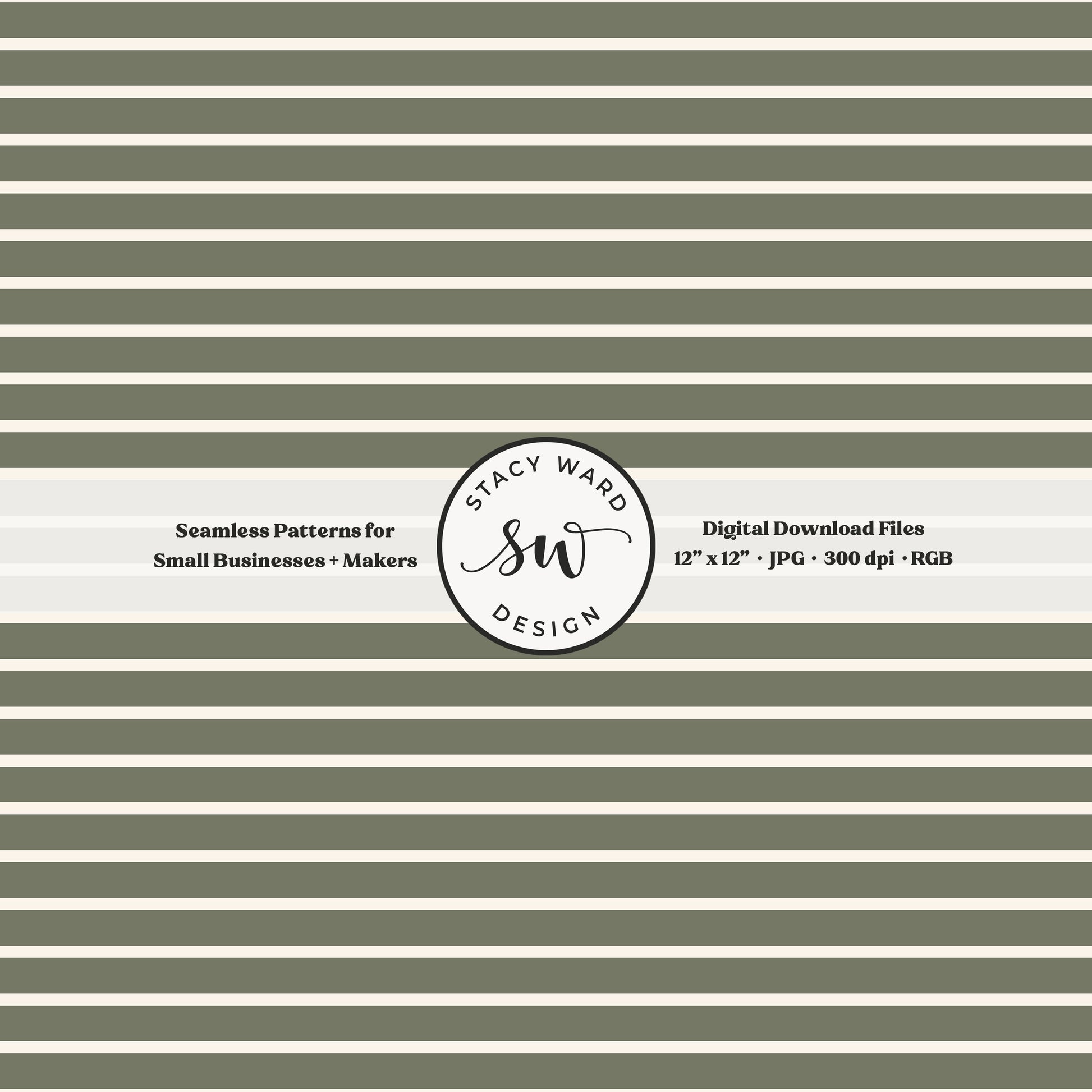 one eighth inch pinstripe seamless pattern in cream on olive green thin line quilting blender stripes