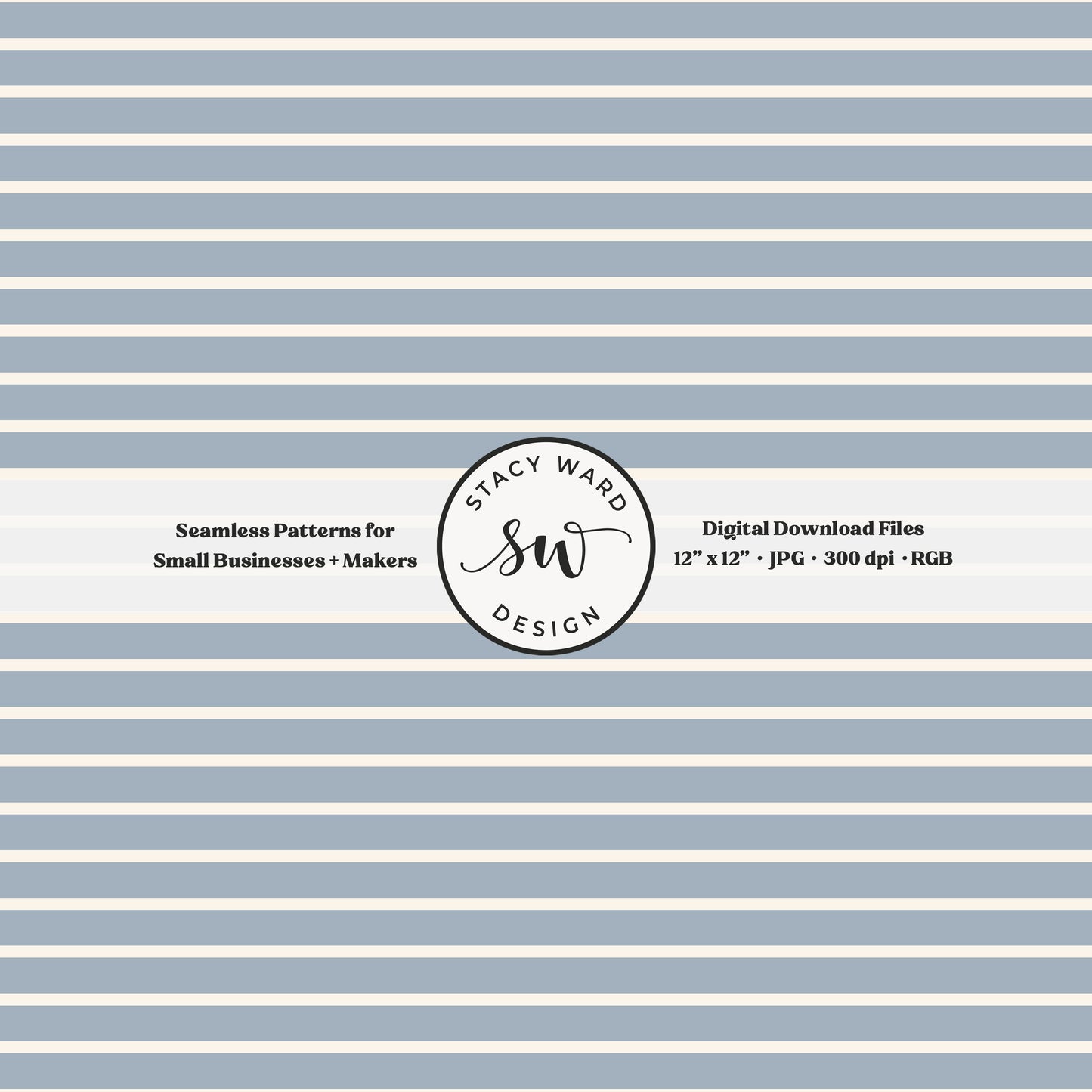 one eighth inch pinstripe seamless pattern in cream on muted blue thin line quilting blender stripes