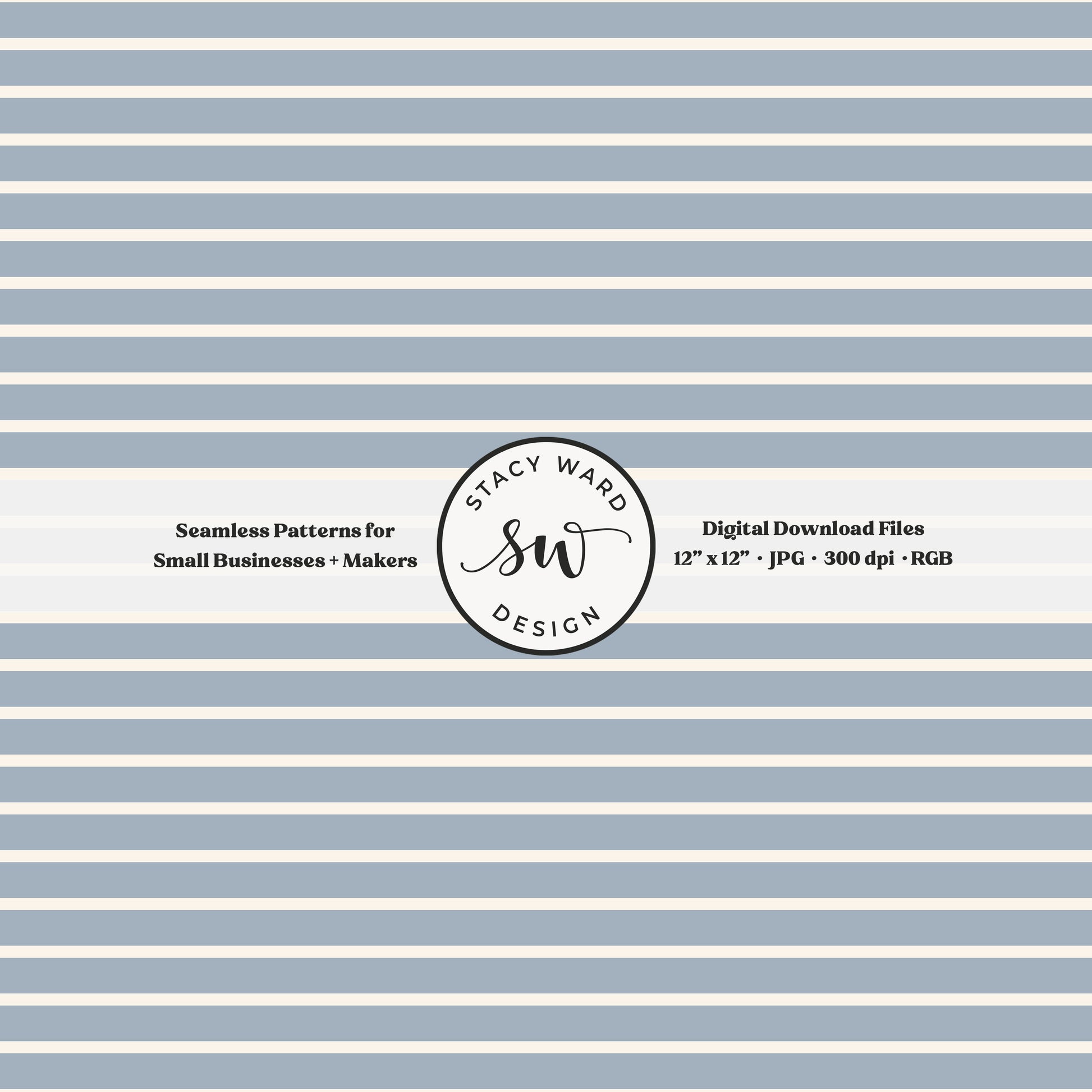 one eighth inch pinstripe seamless pattern in cream on muted blue thin line quilting blender stripes