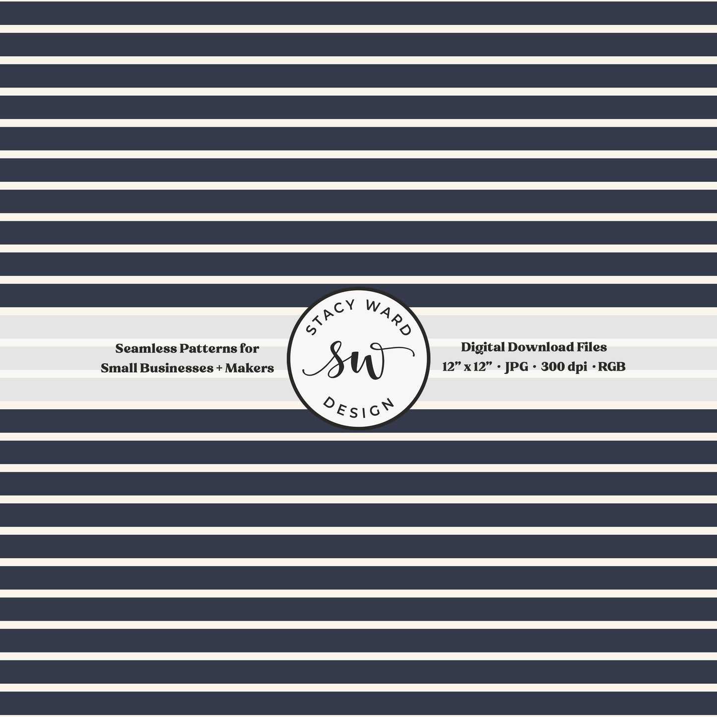 one eighth inch pinstripe seamless pattern in cream on navy blue thin line quilting blender stripes