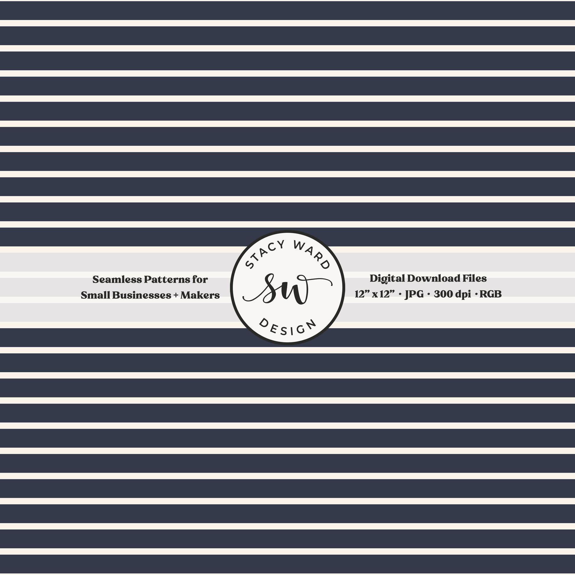 one eighth inch pinstripe seamless pattern in cream on navy blue thin line quilting blender stripes