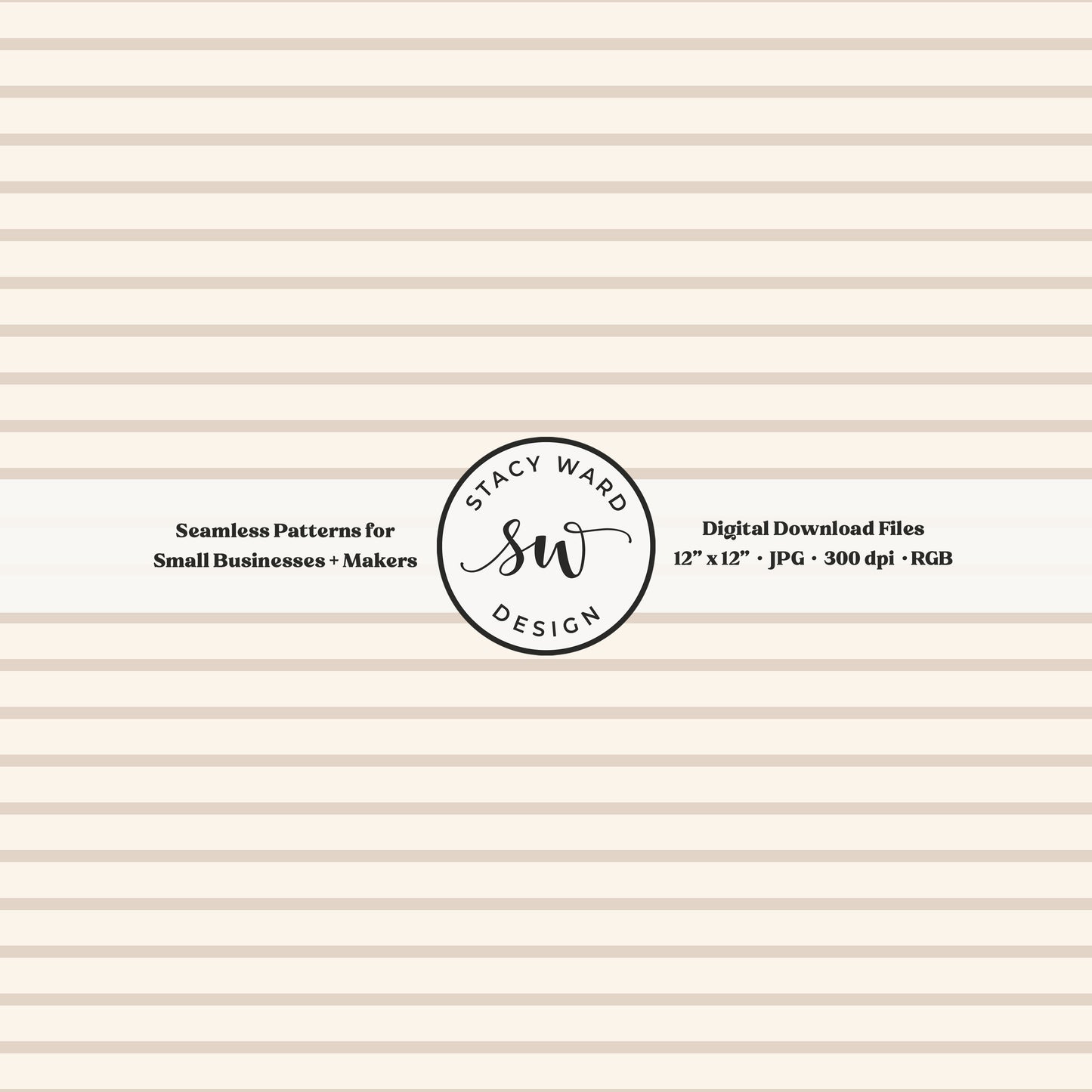 One eighth inch pinstripes seamless pattern in soft brown on cream narrow lined low volume blender pattern for fabric printing