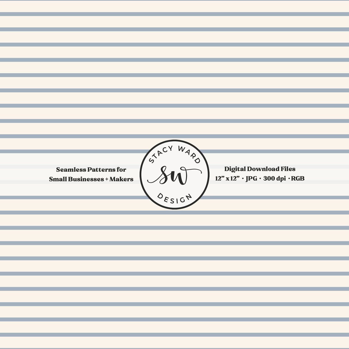 One eighth inch pinstripes seamless pattern in steel blue on cream narrow lined low volume blender pattern for fabric printing