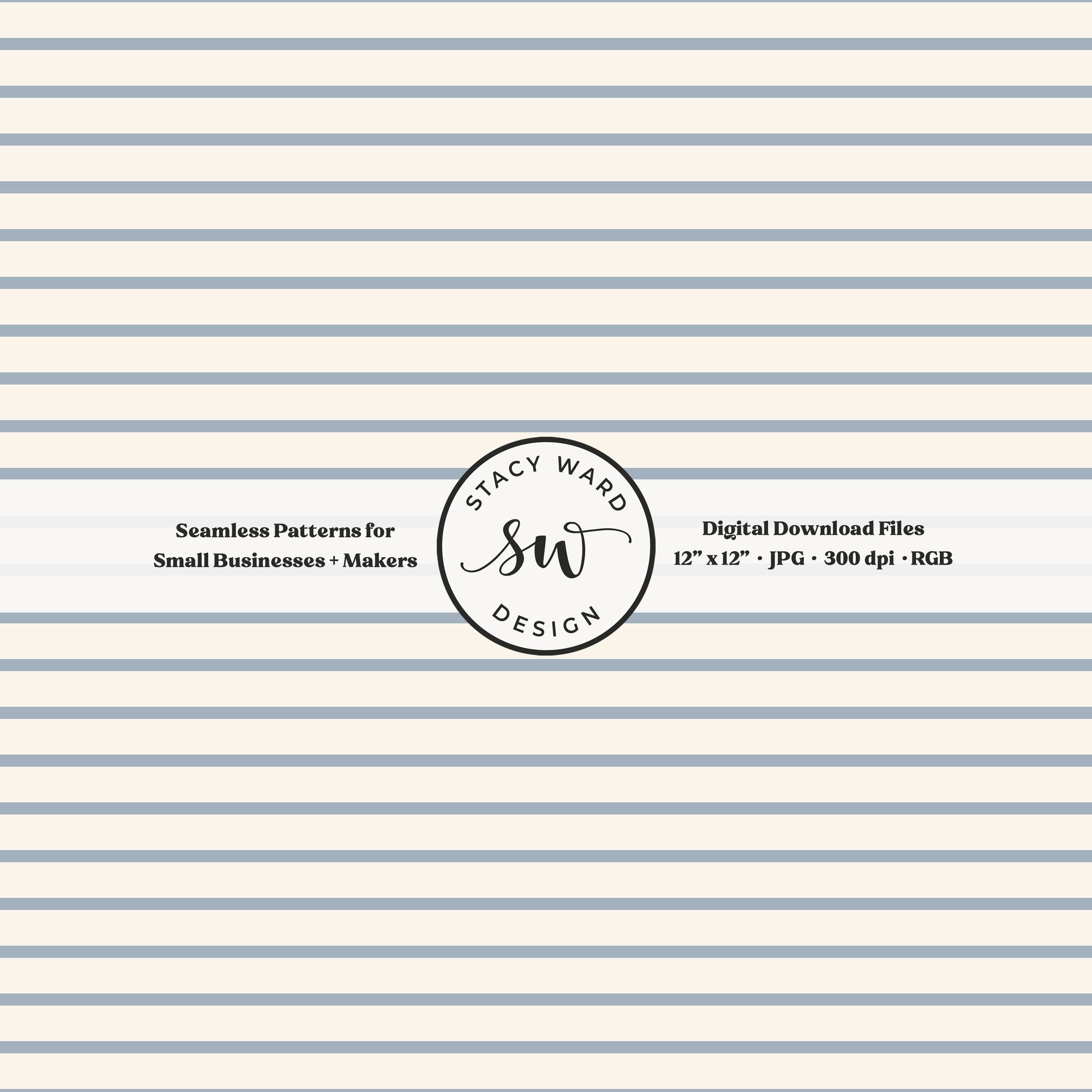One eighth inch pinstripes seamless pattern in steel blue on cream narrow lined low volume blender pattern for fabric printing