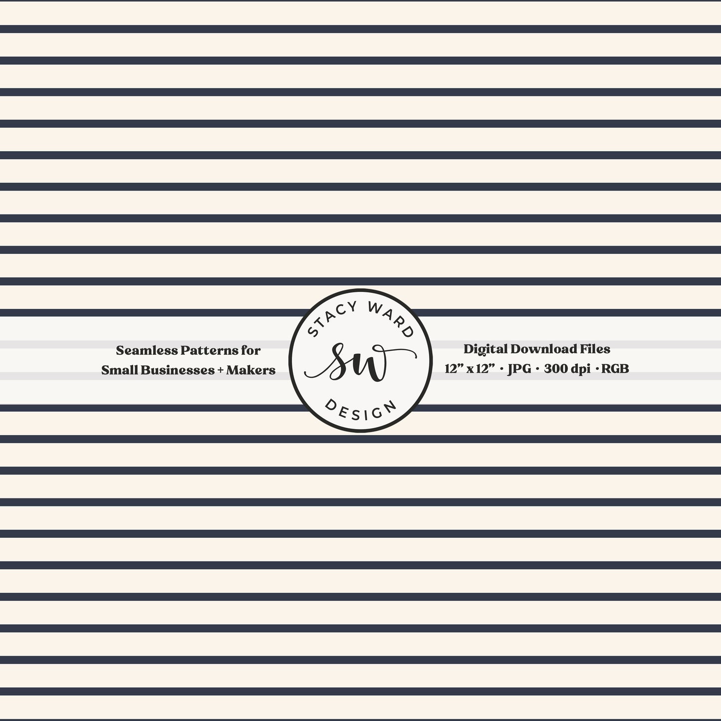 One eighth inch pinstripes seamless pattern in indigo blue on cream narrow lined low volume blender pattern for fabric printing