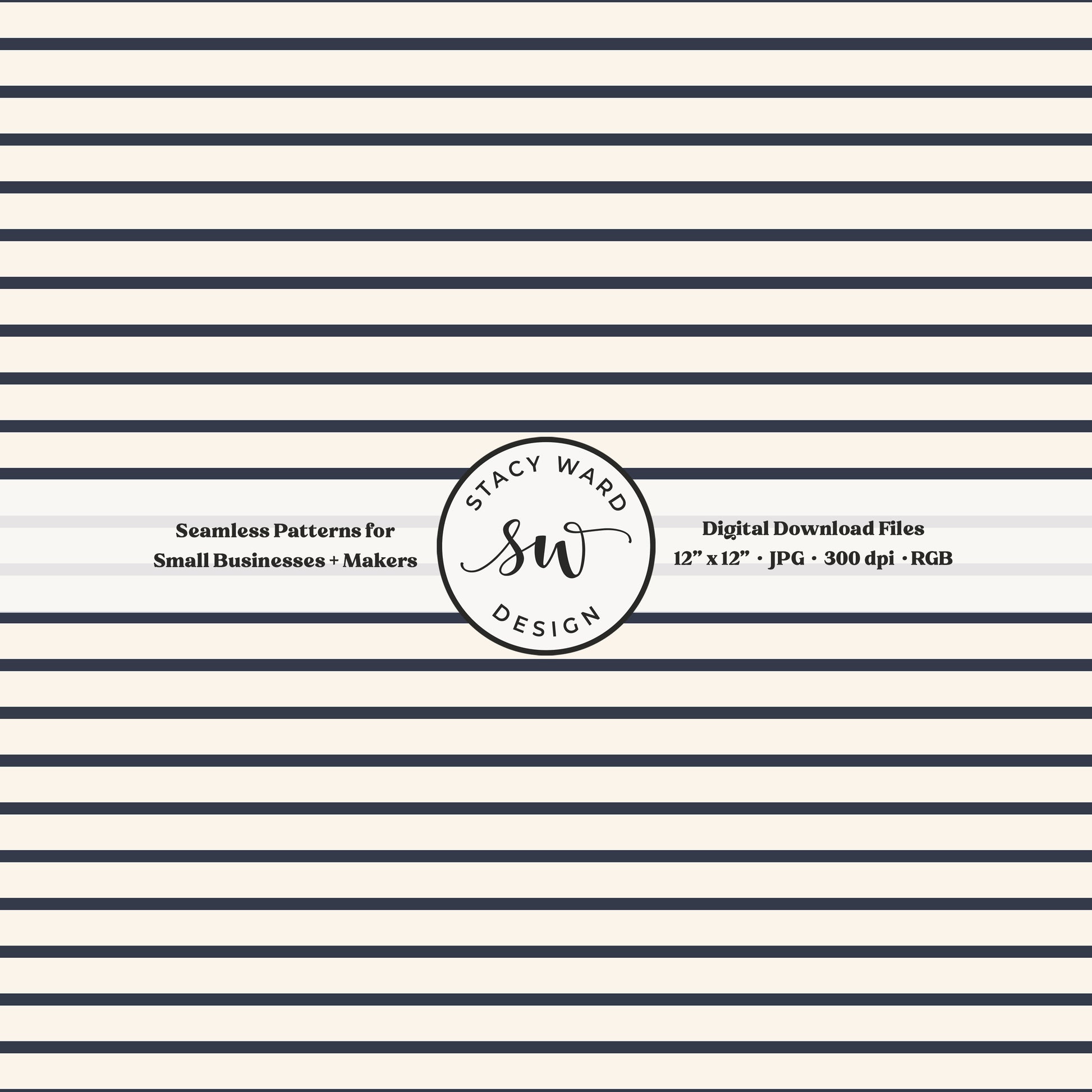 One eighth inch pinstripes seamless pattern in indigo blue on cream narrow lined low volume blender pattern for fabric printing