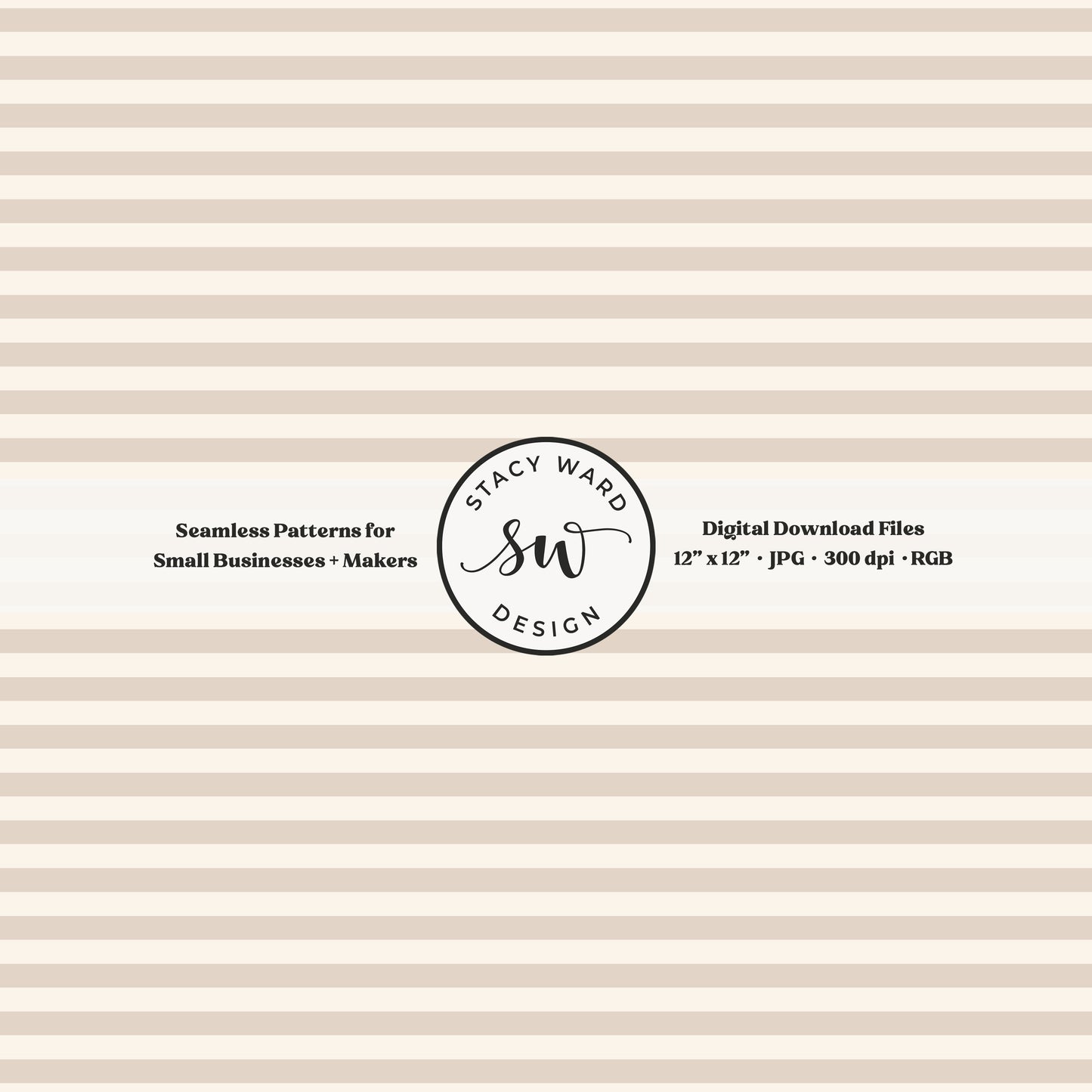 Classic 1/4" stripes seamless pattern in soft brown on cream small scale horizontal lines blender pattern for fabric printing