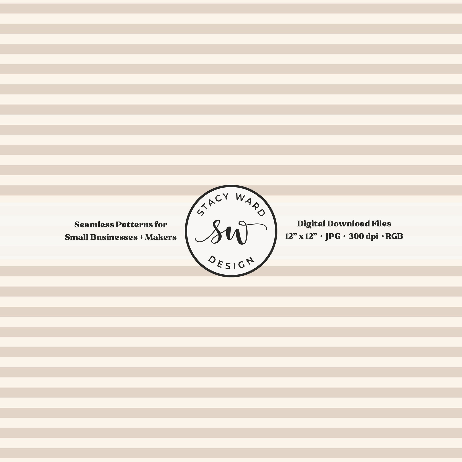 Classic 1/4" stripes seamless pattern in soft brown on cream small scale horizontal lines blender pattern for fabric printing