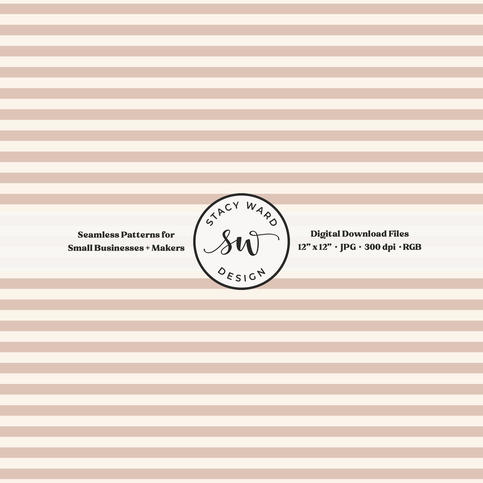 Classic 1/4" stripes seamless pattern in muted dusty rose on cream small scale horizontal lines blender pattern for fabric printing