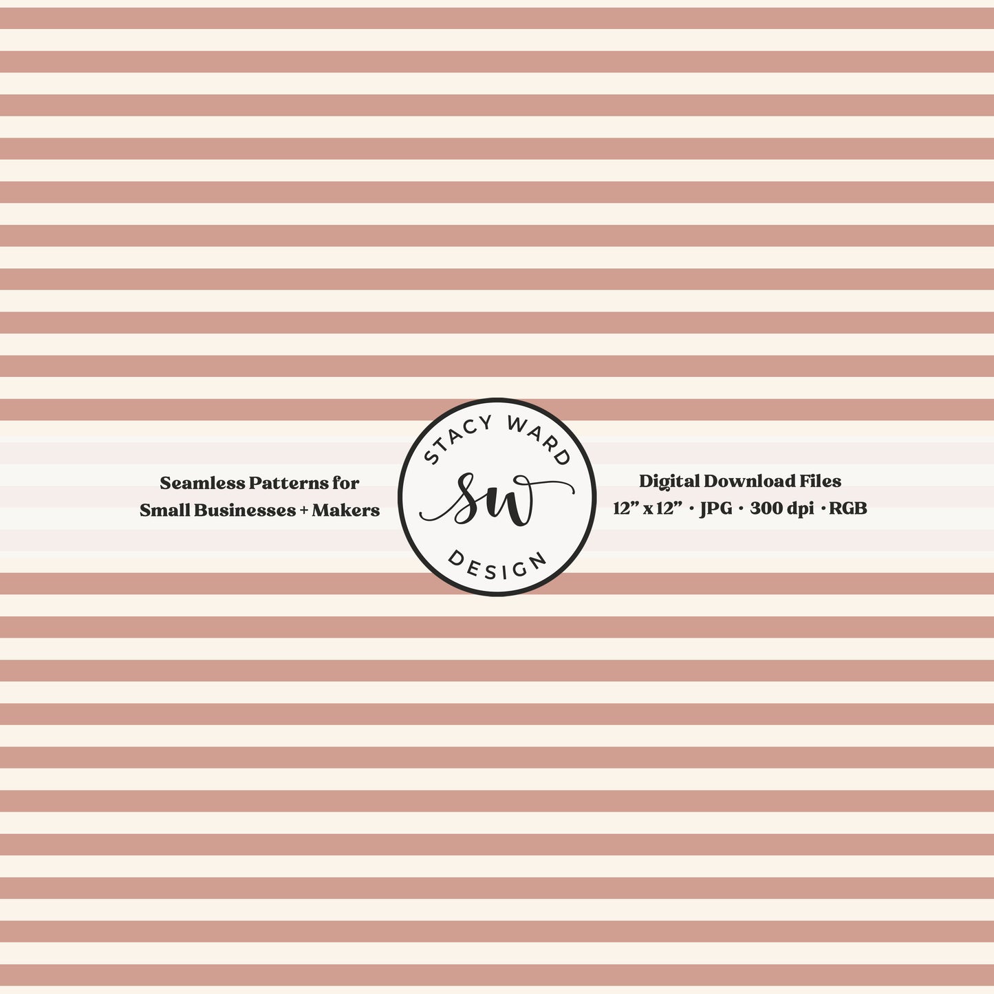 Classic 1/4" stripes seamless pattern in dusky pink on cream small scale horizontal lines blender pattern for fabric printing