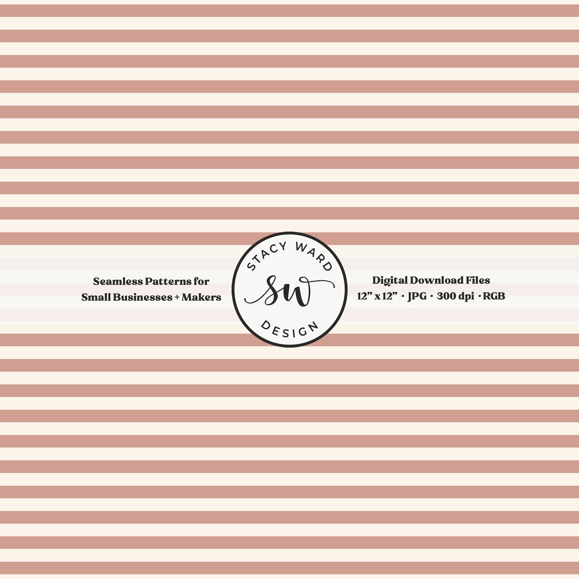 Classic 1/4" stripes seamless pattern in dusky pink on cream small scale horizontal lines blender pattern for fabric printing