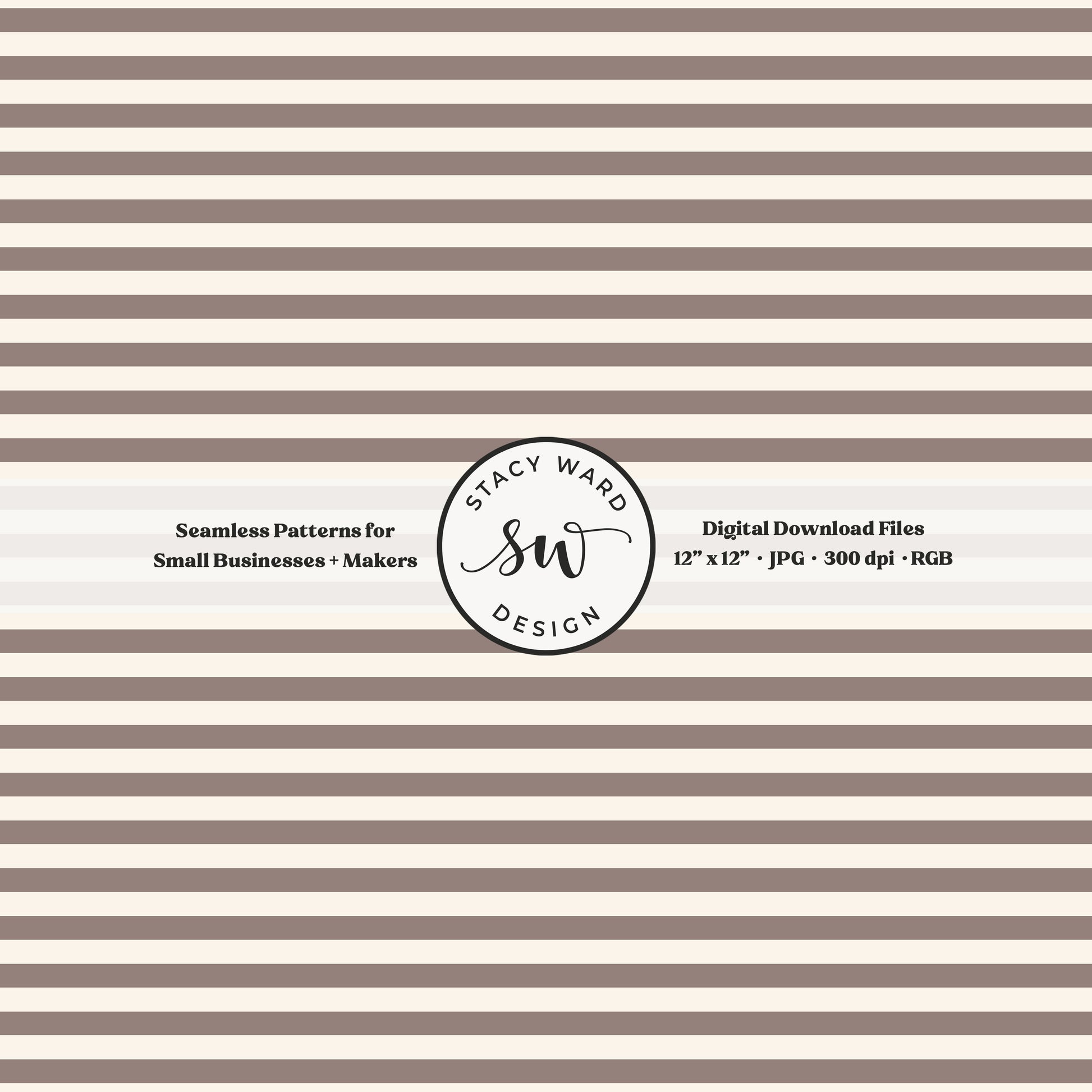 Classic 1/4" stripes seamless pattern in taupe beige on cream small scale horizontal lines blender pattern for fabric printing