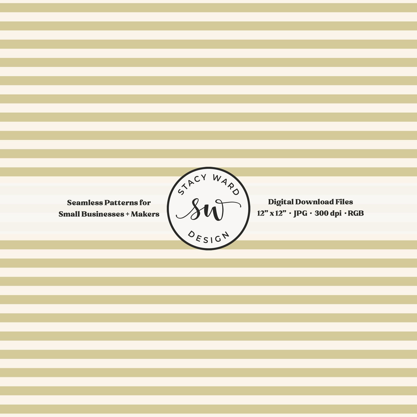 Classic 1/4" stripes seamless pattern in yellowish green on cream small scale horizontal lines blender pattern for fabric printing