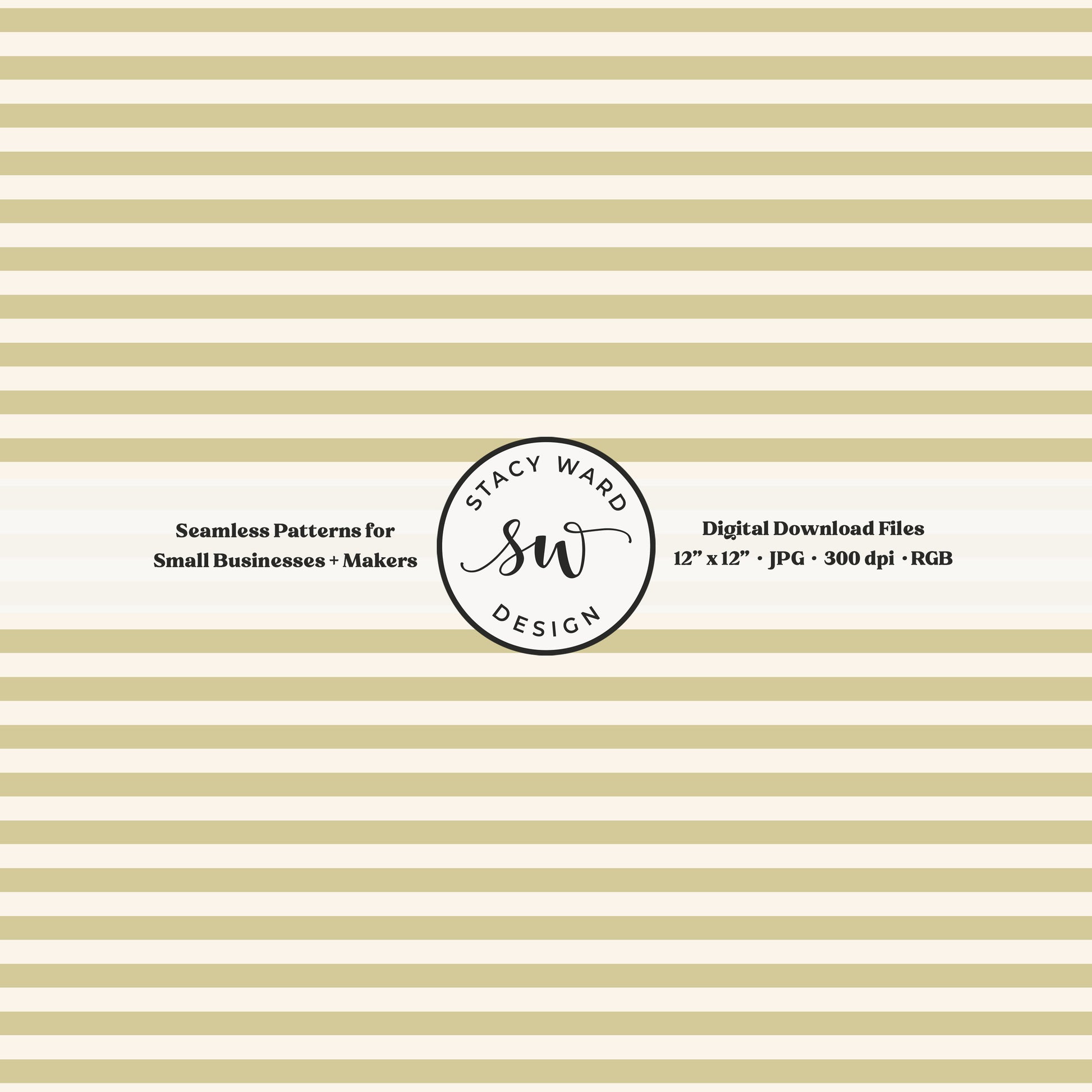 Classic 1/4" stripes seamless pattern in yellowish green on cream small scale horizontal lines blender pattern for fabric printing