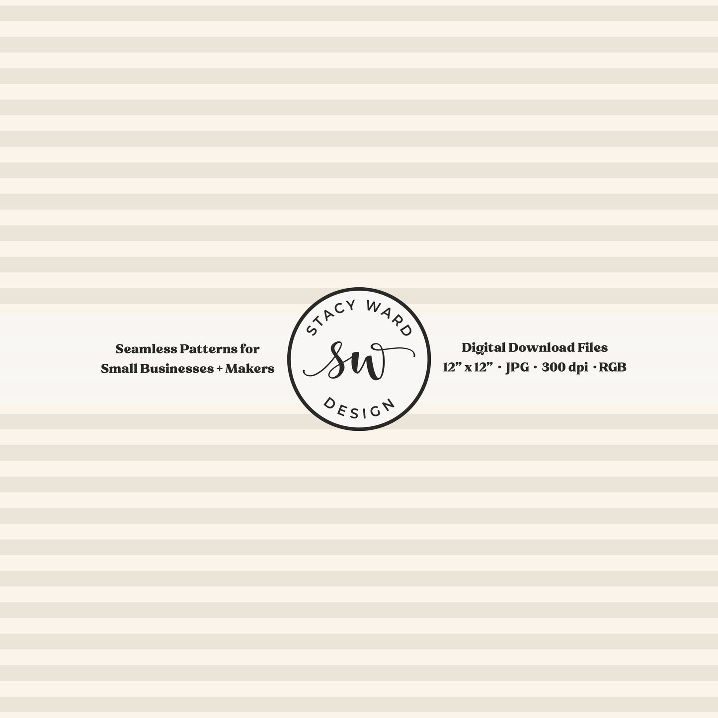 Classic 1/4" stripes seamless pattern in warm white on cream small scale horizontal lines blender pattern for fabric printing