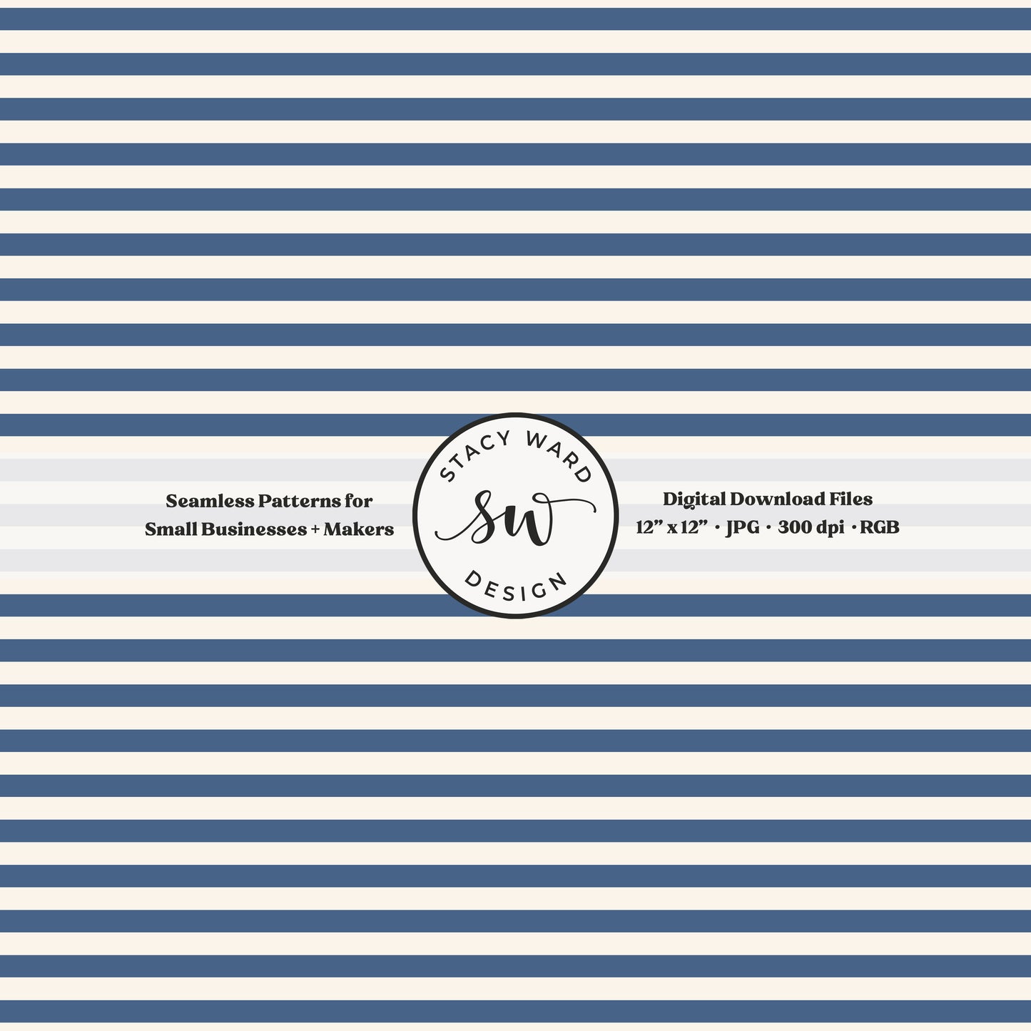 Classic 1/4" stripes seamless pattern in retro teal on cream small scale horizontal lines blender pattern for fabric printing