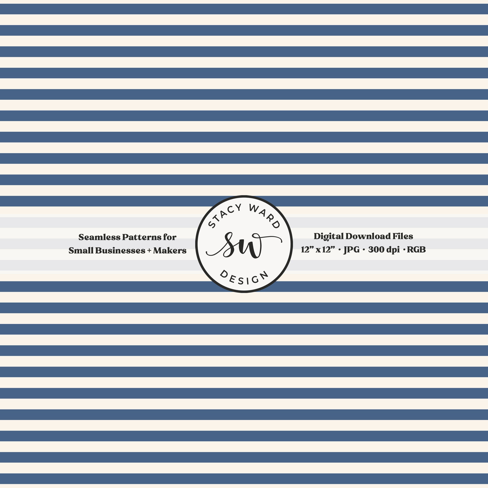 Classic 1/4" stripes seamless pattern in retro teal on cream small scale horizontal lines blender pattern for fabric printing