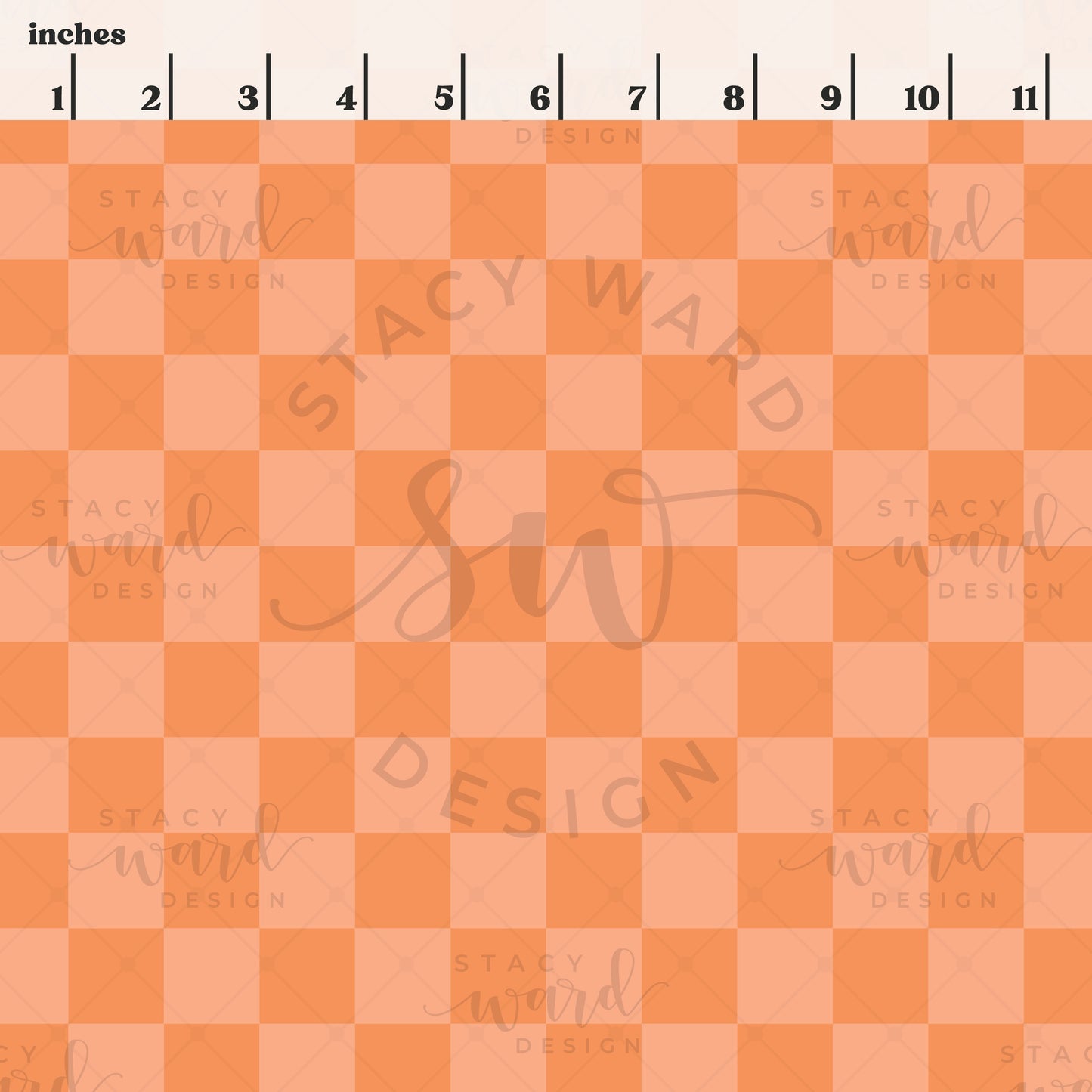 Scale reference for checkerboard seamless pattern showing repeat size in inches