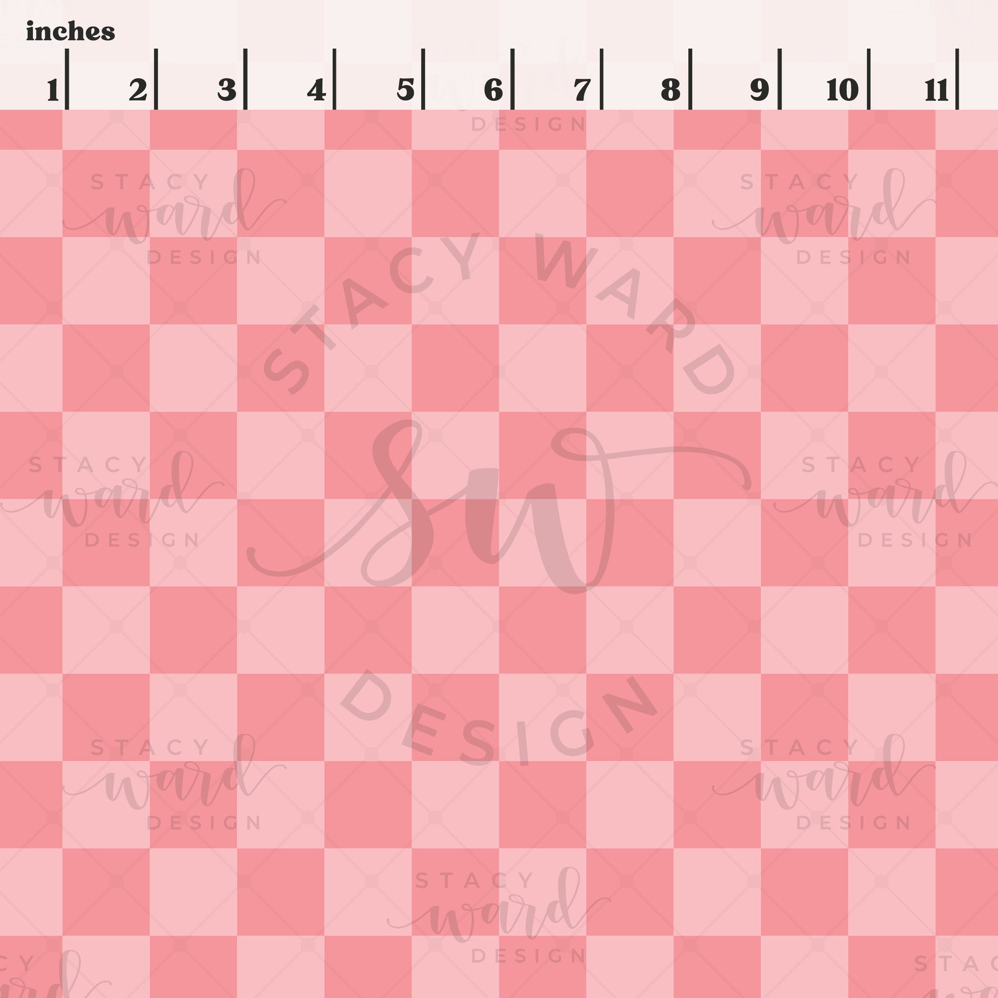 Scale reference for checkerboard seamless pattern showing repeat size in inches