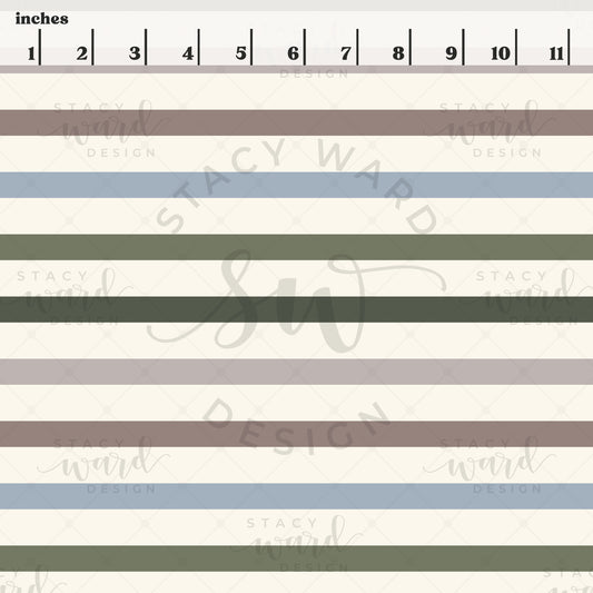 Scale reference for striped seamless pattern showing repeat size in inches