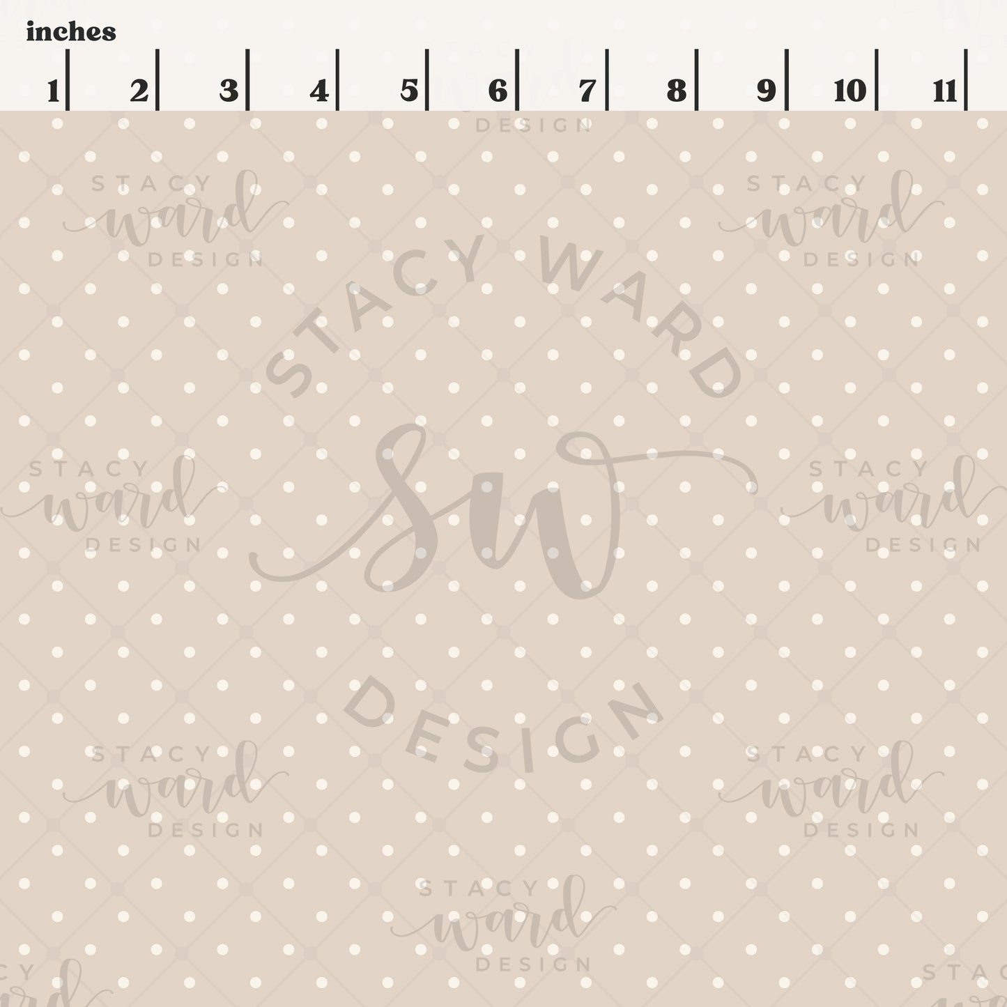 Scale reference for 1/8" pin dot seamless pattern showing repeat size in inches