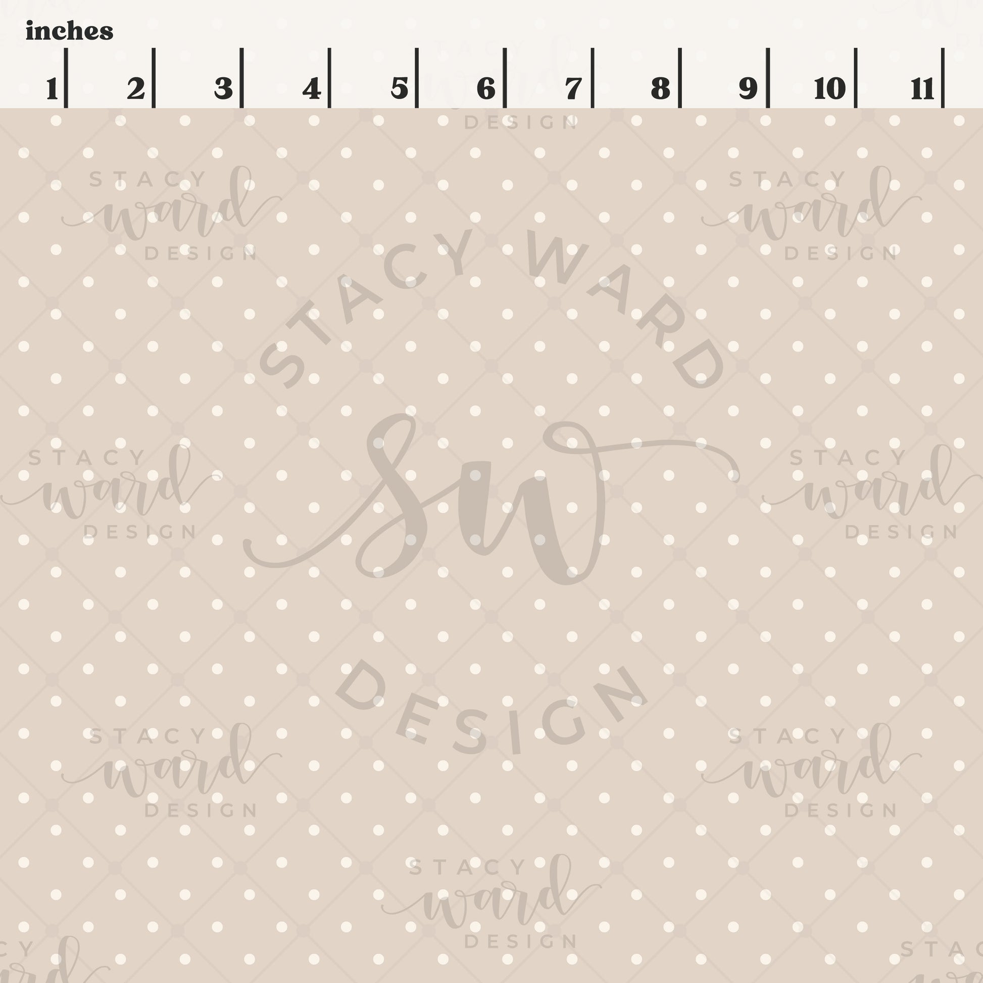 Scale reference for 1/8" pin dot seamless pattern showing repeat size in inches
