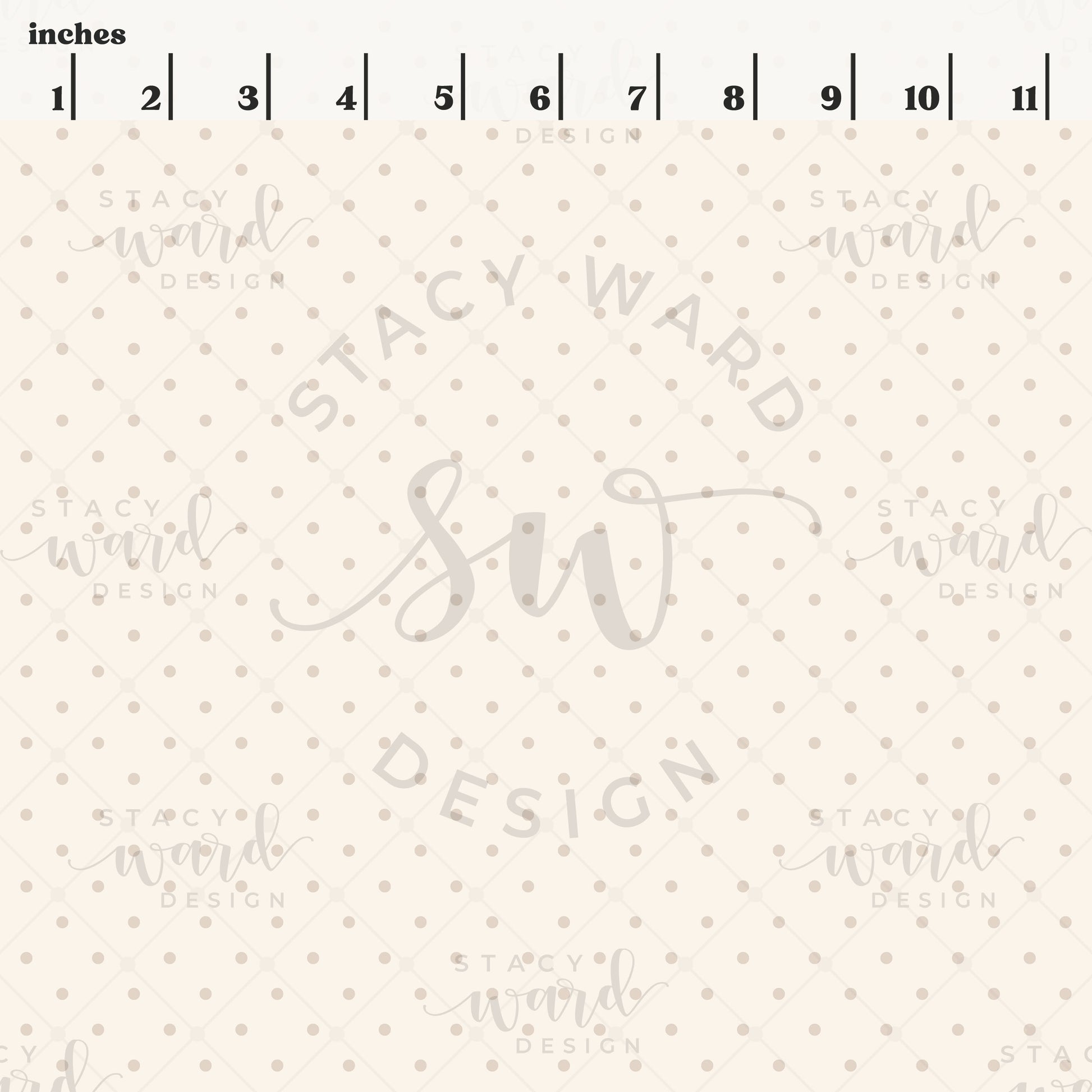 Scale reference for 1/8" pin dot seamless pattern showing repeat size in inches