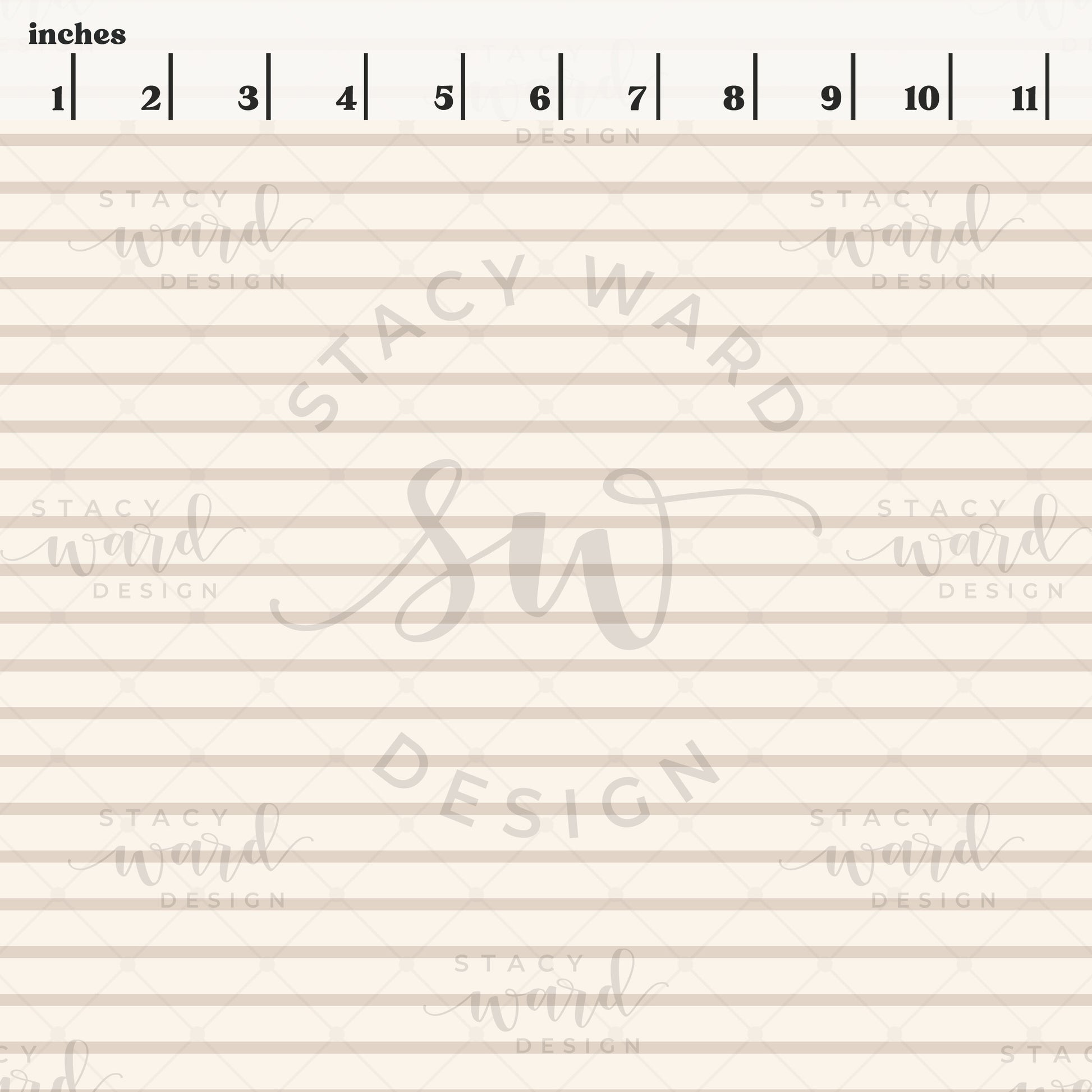 Scale reference for 1/8" pinstripe seamless pattern showing repeat size in inches