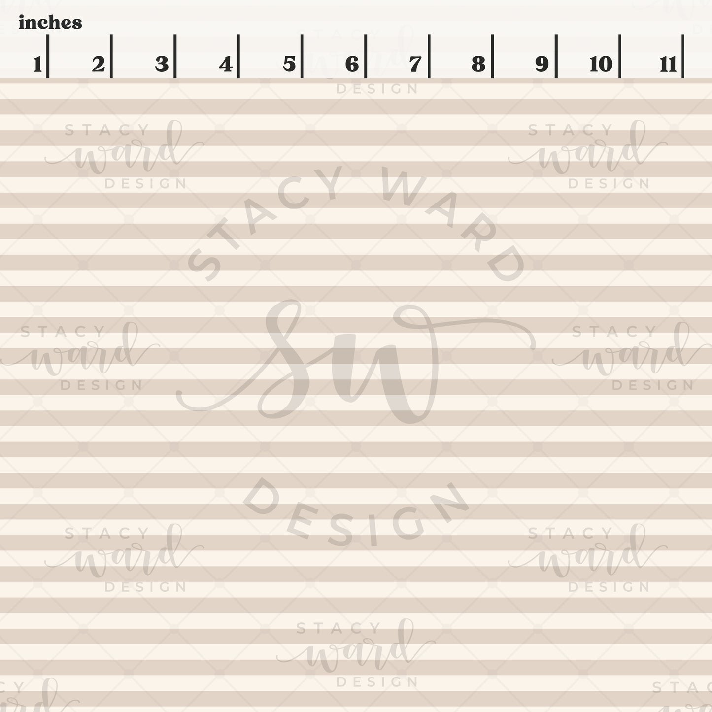 Scale reference for 1/4" stripe seamless pattern showing repeat size in inches