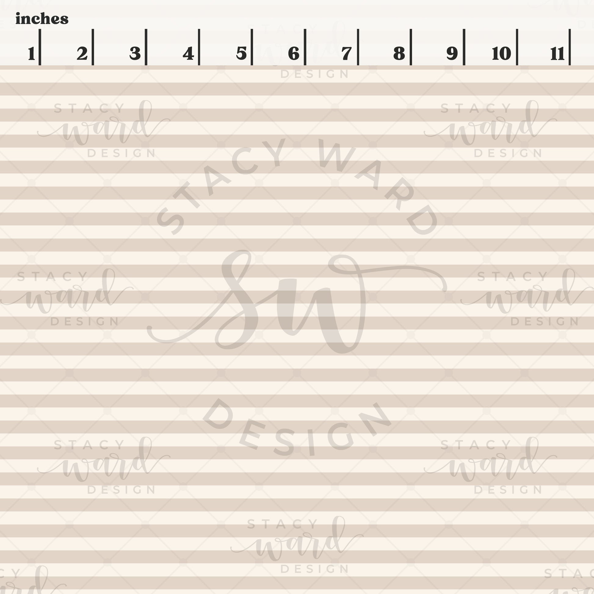 Scale reference for 1/4" stripe seamless pattern showing repeat size in inches