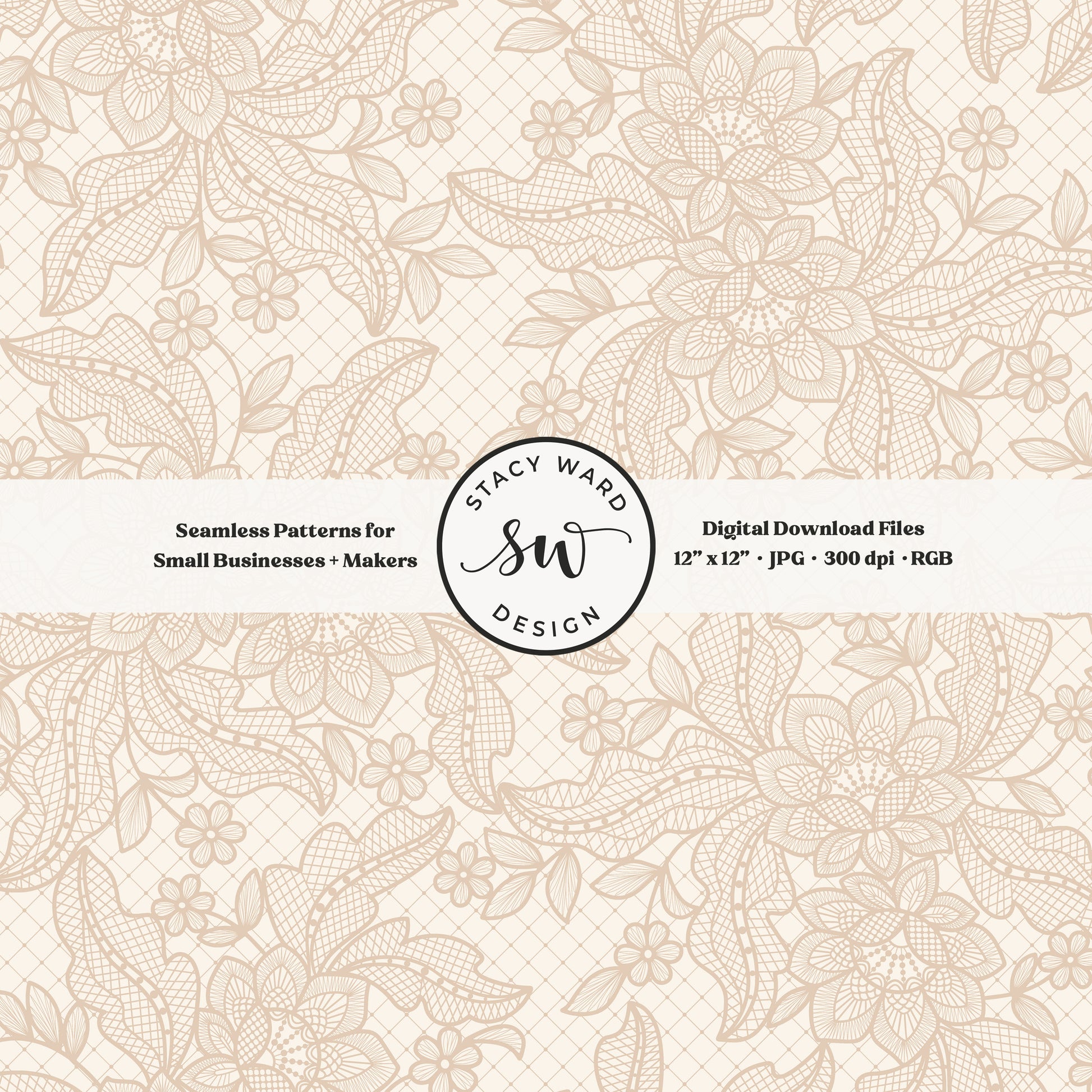 Granny Chic faux lacework seamless pattern in timeless warm beige on cream romantic regencycore floral lace