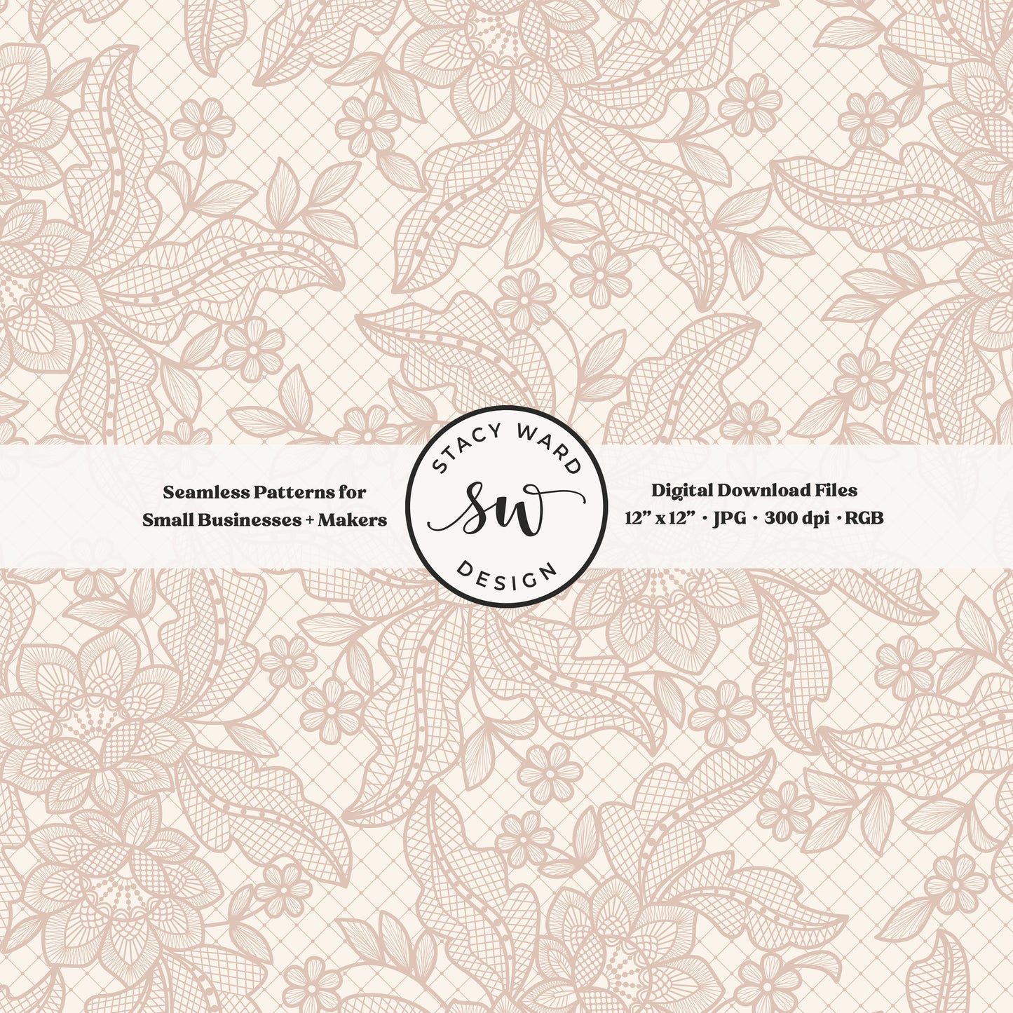 Granny Chic faux lacework seamless pattern in whimsical blush pink on cream romantic regencycore floral lace