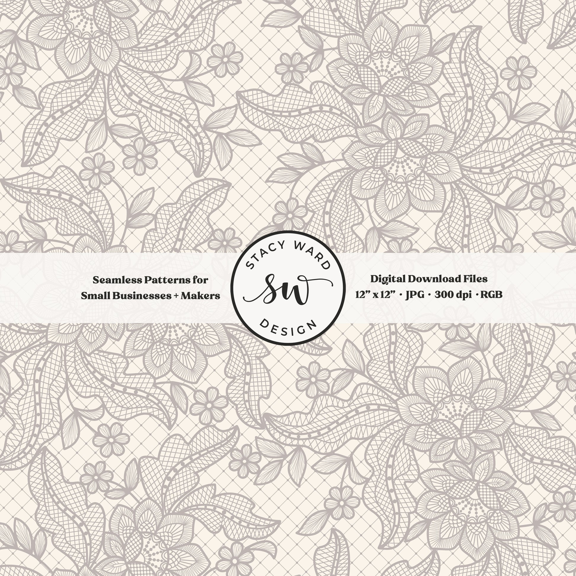 Granny Chic faux lacework seamless pattern in vintage gray brown on cream romantic regencycore floral lace