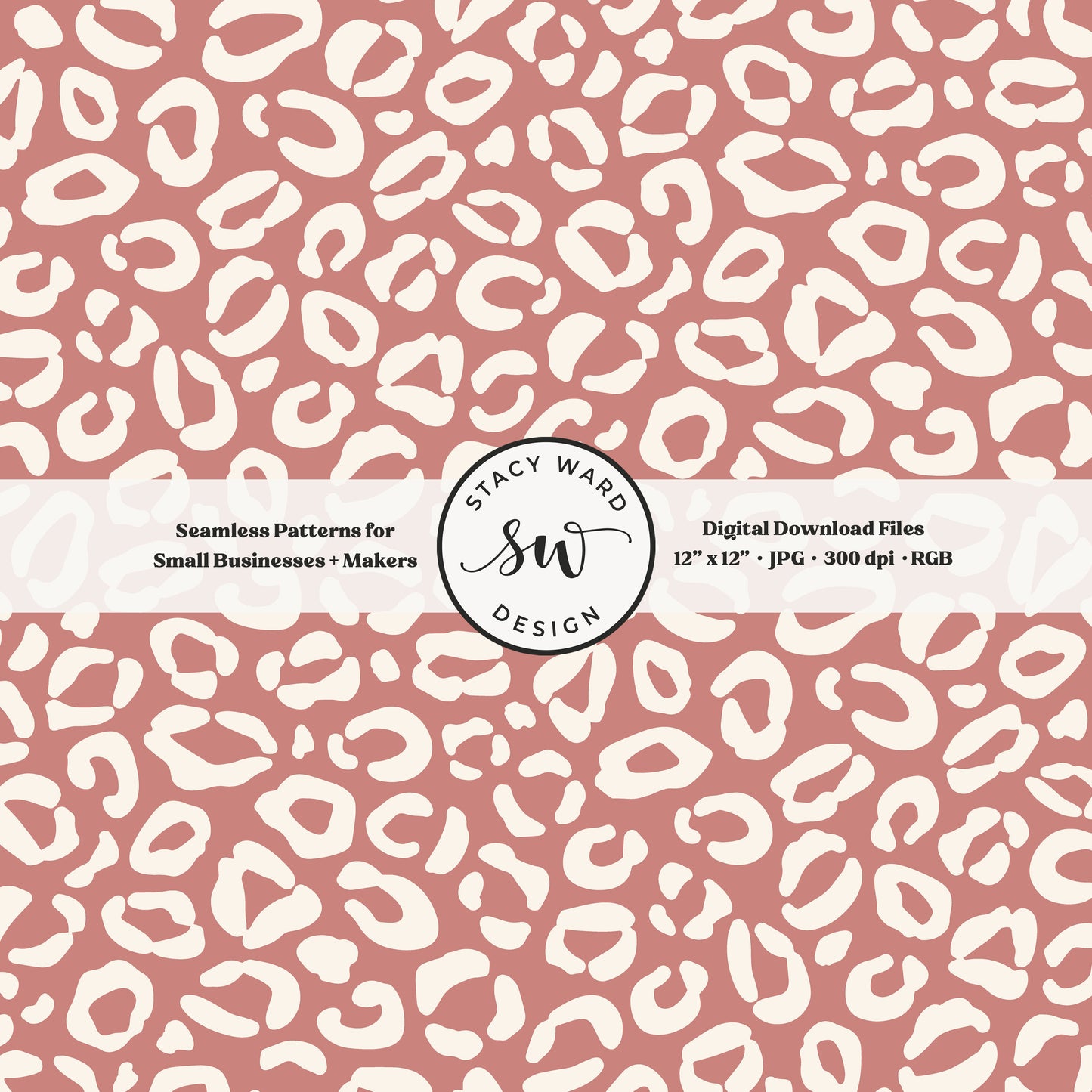 Cheetah print seamless fabric design for commercial use, off white ivory on girly antique pink, whimsical boho leopard skin
