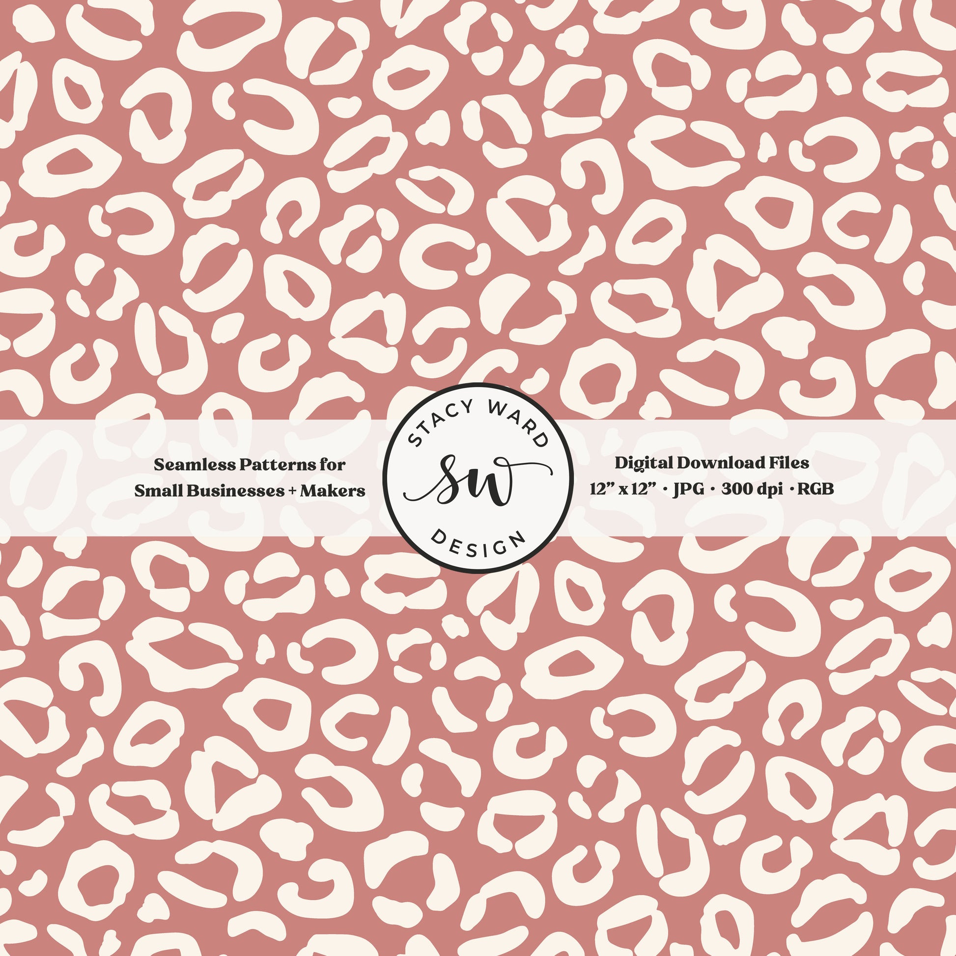 Cheetah print seamless fabric design for commercial use, off white ivory on girly antique pink, whimsical boho leopard skin