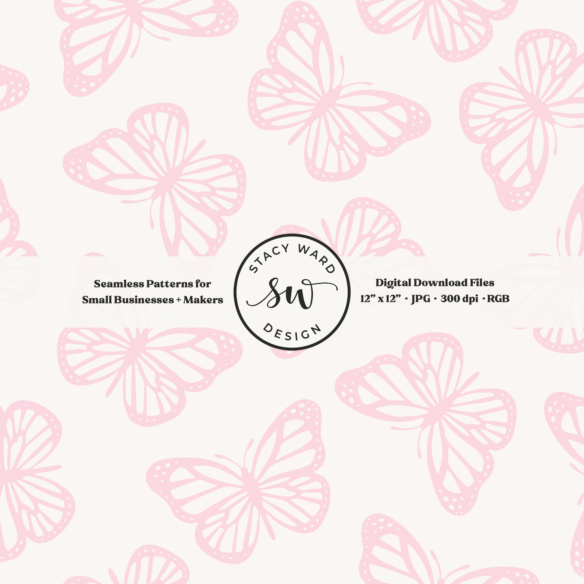 Simple butterfly seamless pattern in feminine whisper blush pink on off white sweet minimalist butterflies