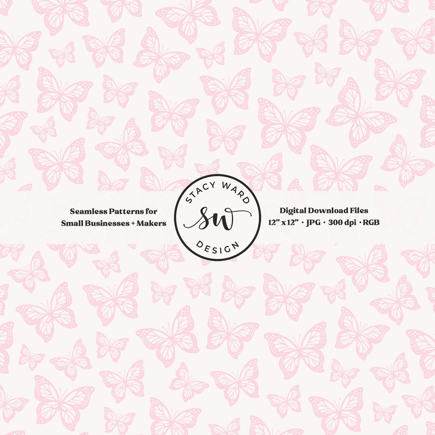 Minimal butterflies seamless pattern in feminine whisper blush pink on off white small scale woodland insects
