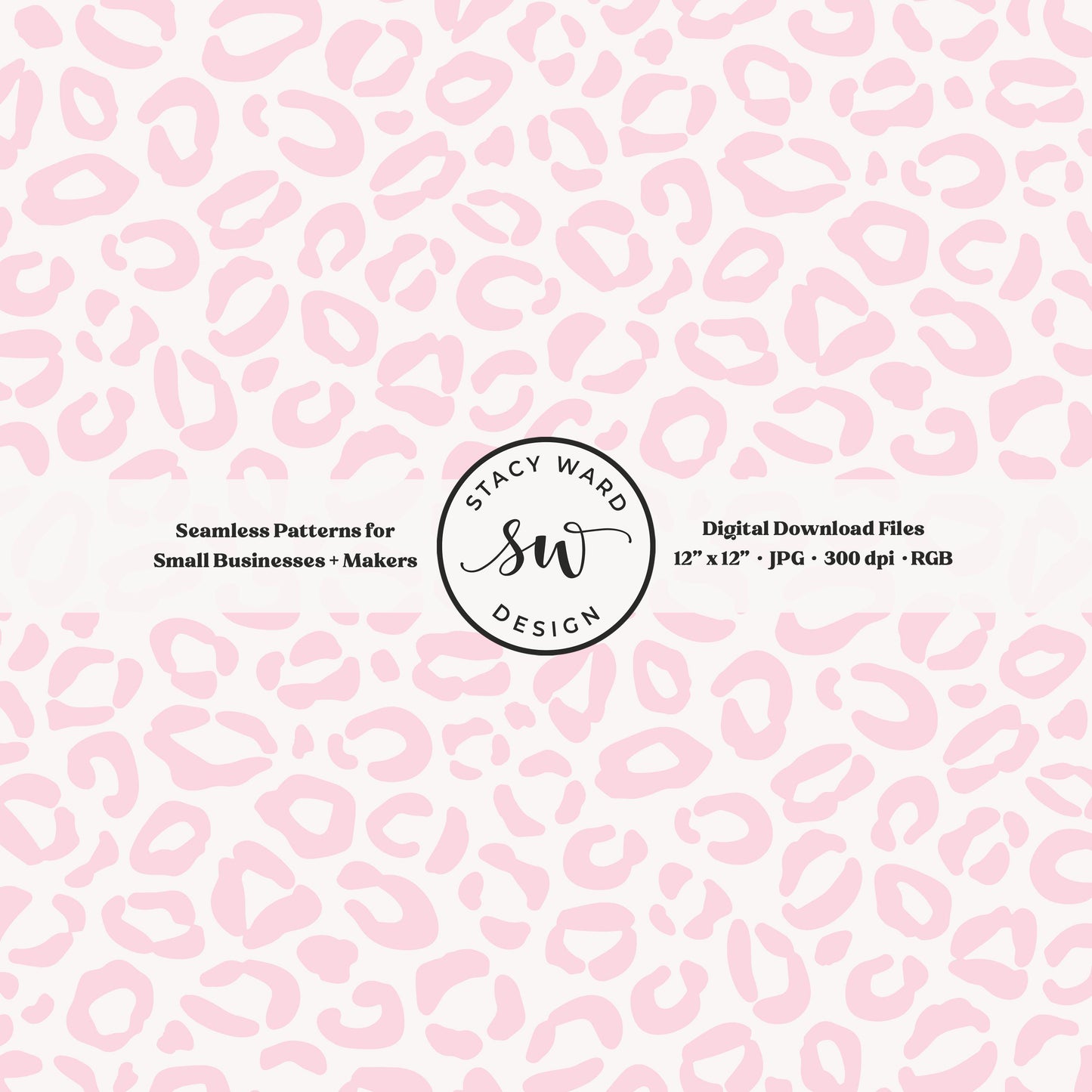 Hand drawn leopard print seamless pattern in feminine whisper blush pink on cream whimsical boho animal spots