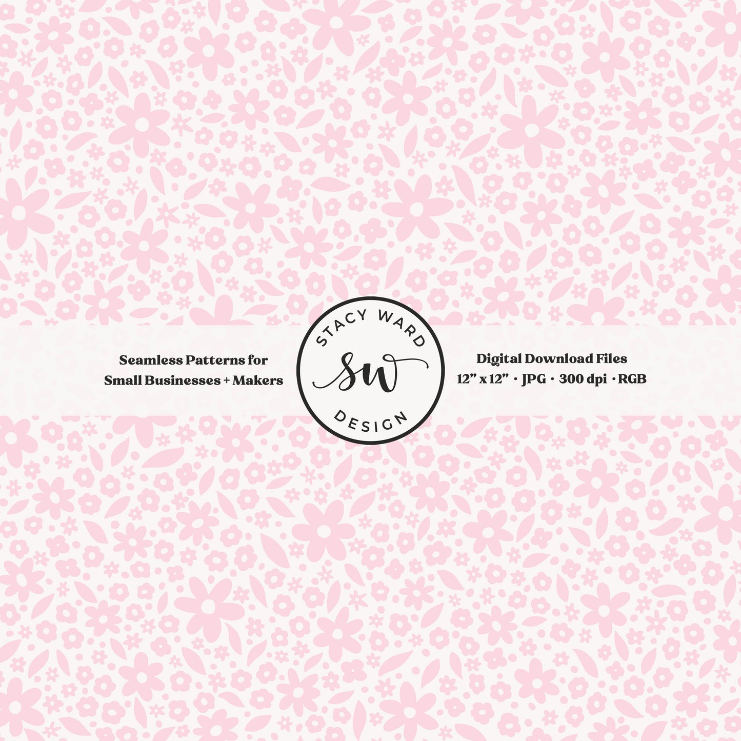 Hand drawn ditsy floral seamless pattern in feminine whisper blush pink on off white vintage cottagecore small dainty flowers